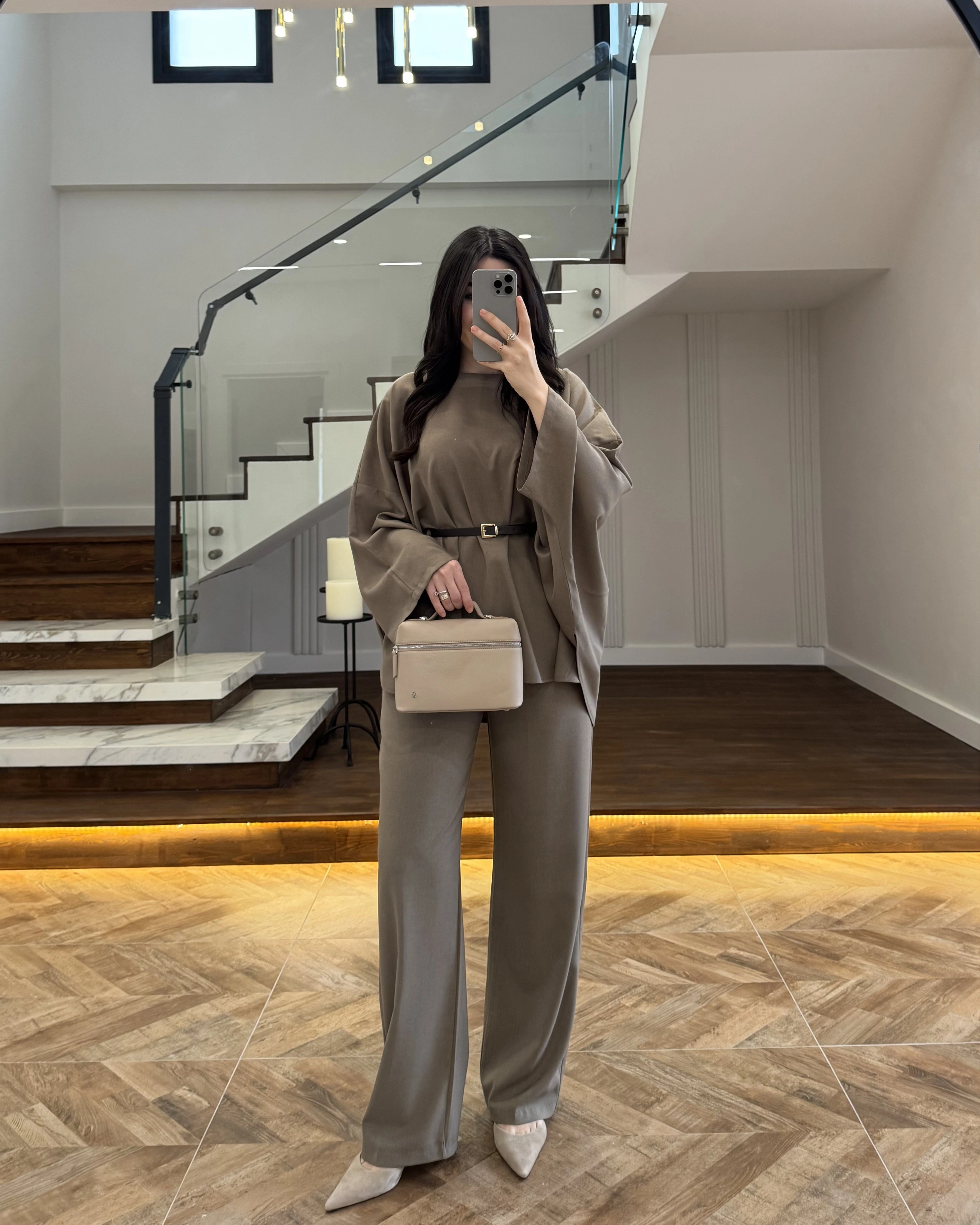 HAKİ PELERİN PANTOLON TAKIM -8898