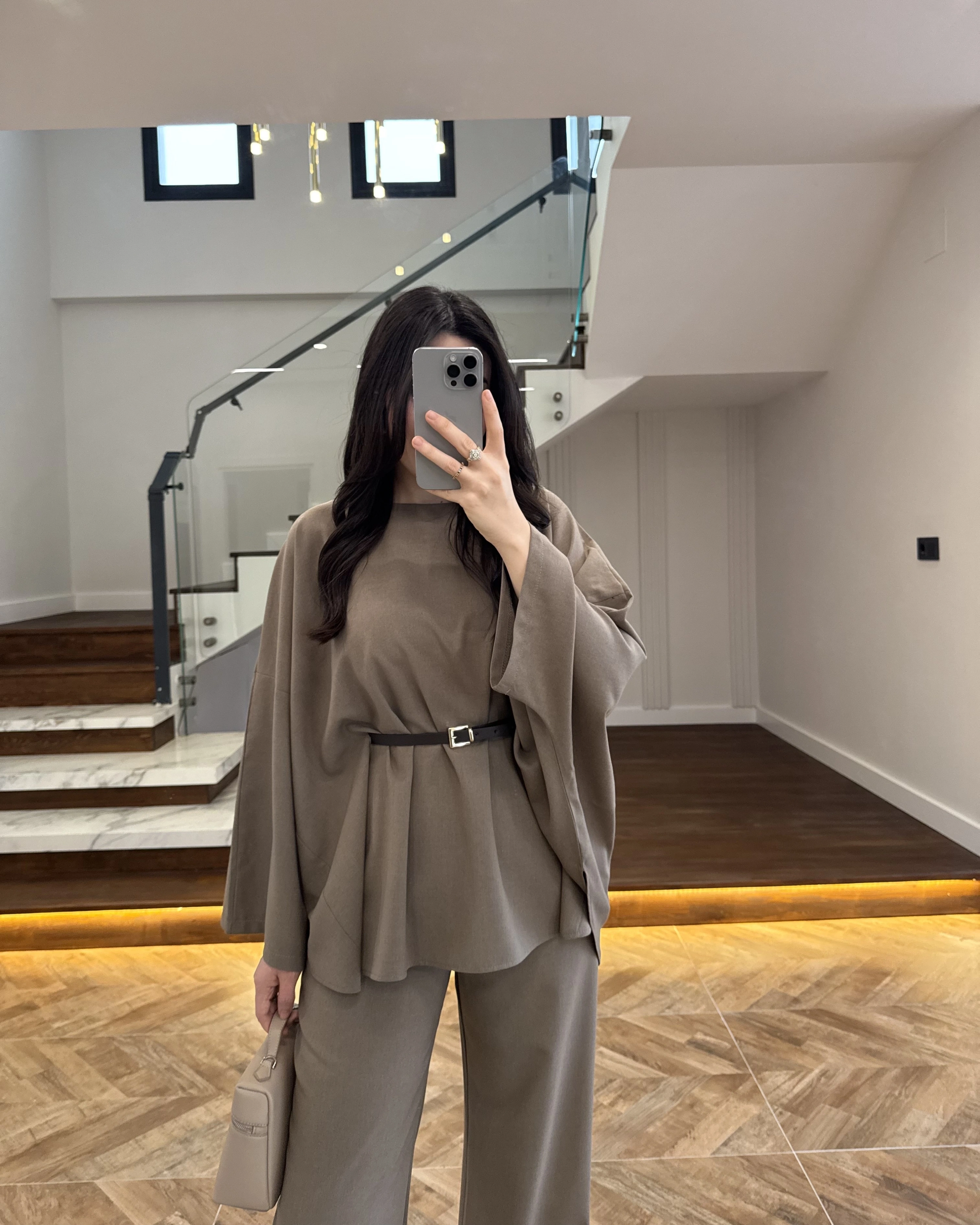 HAKİ PELERİN PANTOLON TAKIM -8898