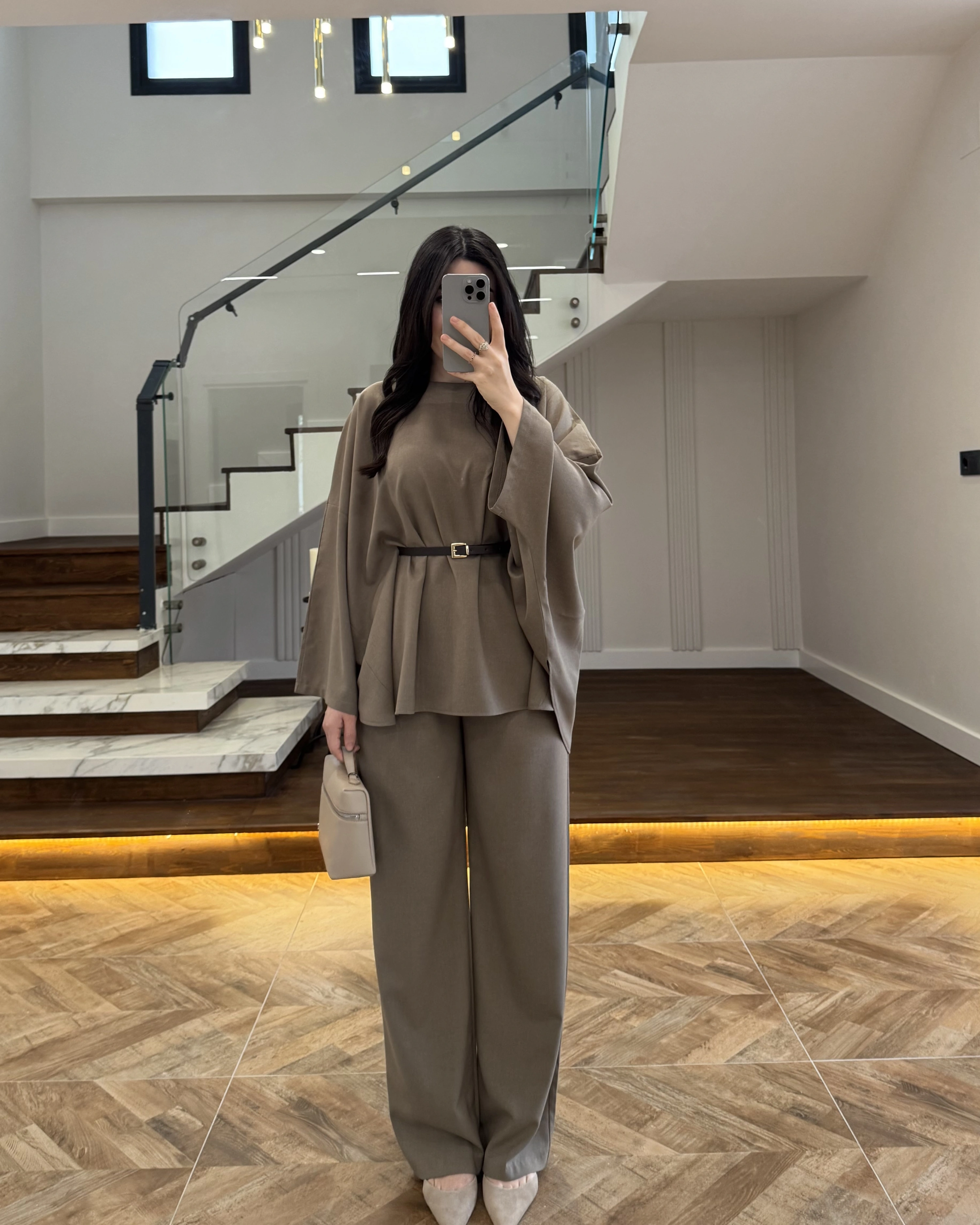 HAKİ PELERİN PANTOLON TAKIM -8898