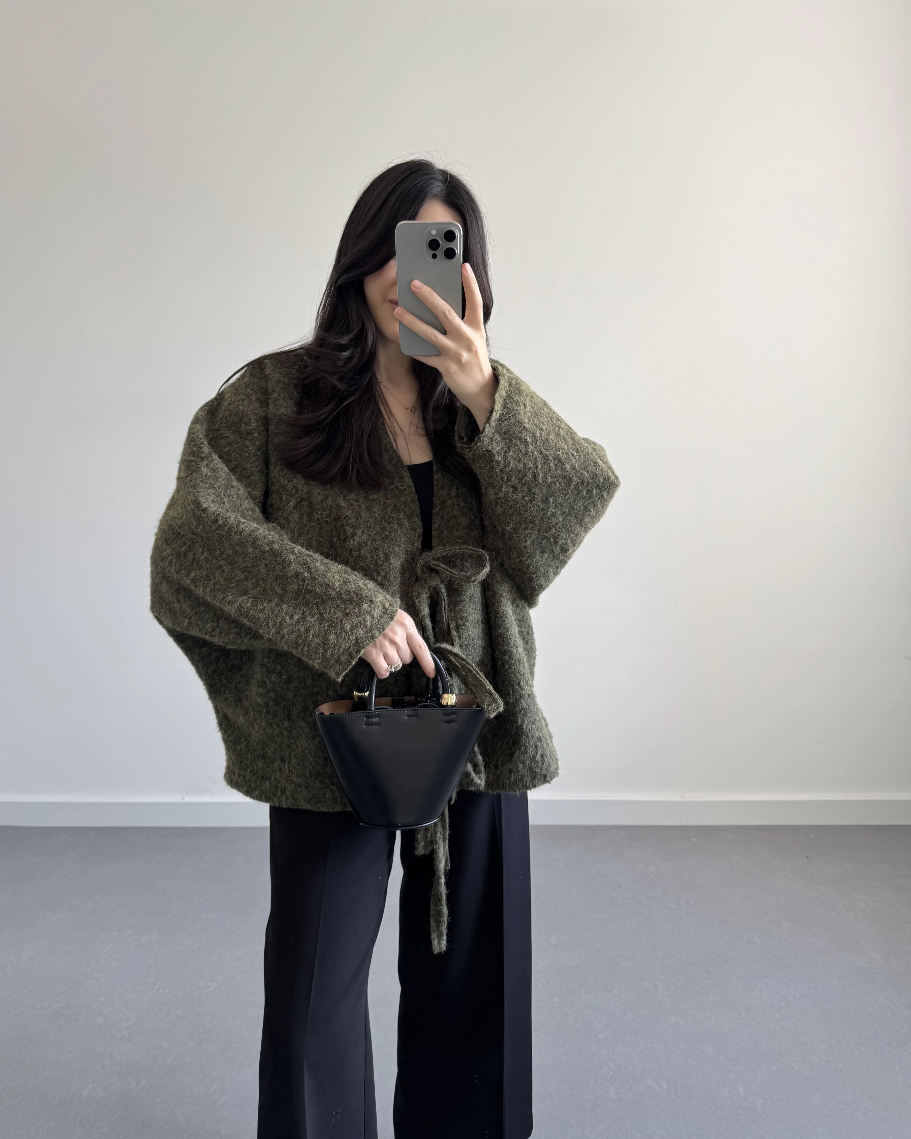 HAKİ SAKALLI KAŞE TASARIM CEKET