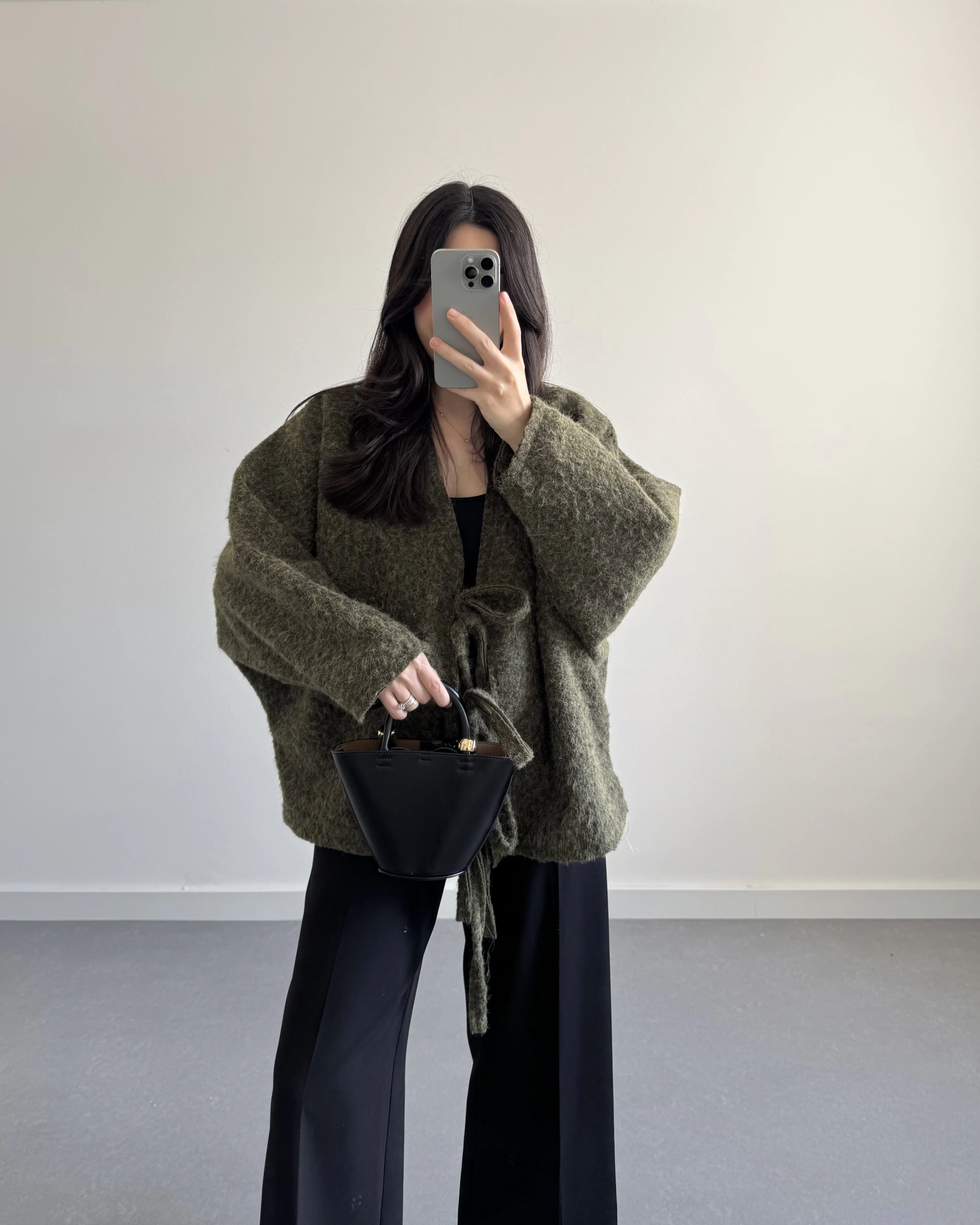 HAKİ SAKALLI KAŞE TASARIM CEKET