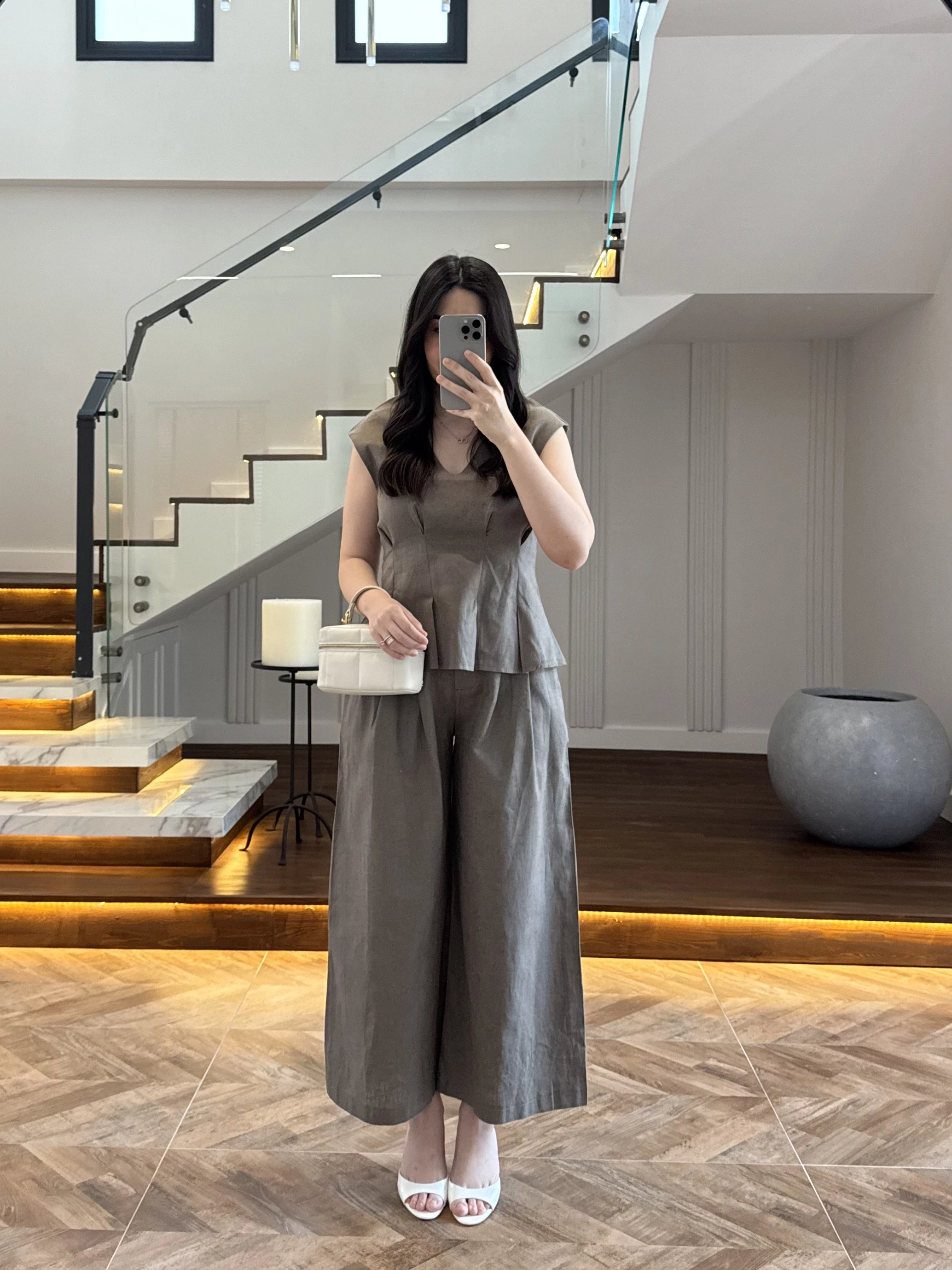 HAKİ V YAKA BLUZ PANTOLON TAKIM -257256