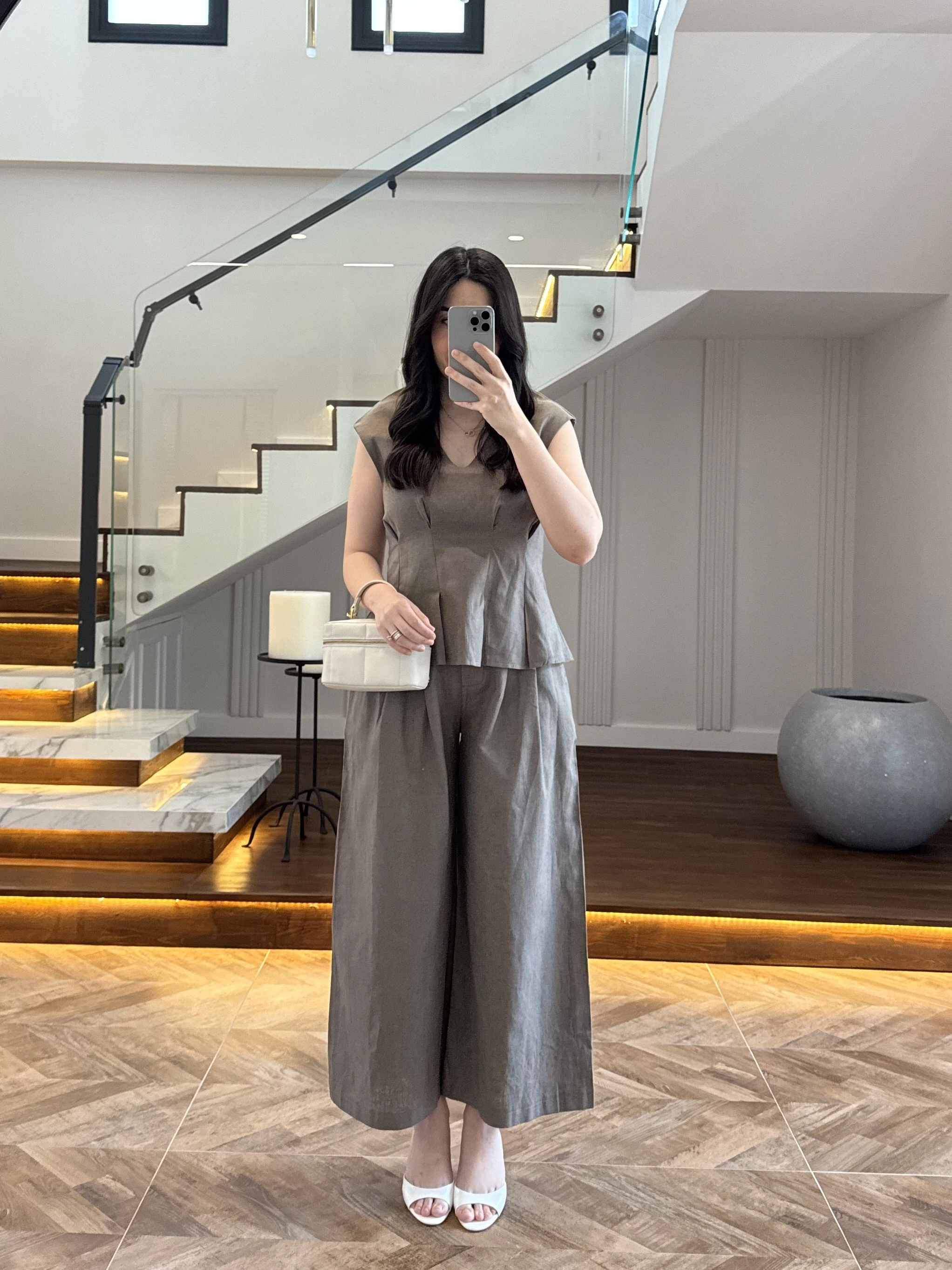 HAKİ V YAKA BLUZ PANTOLON TAKIM -257256