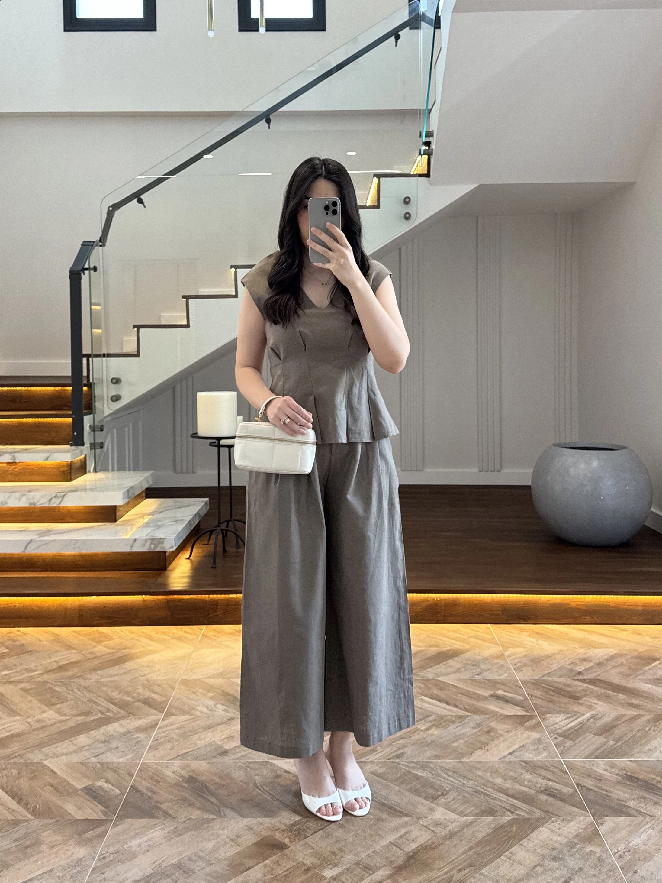 HAKİ V YAKA BLUZ PANTOLON TAKIM -257256