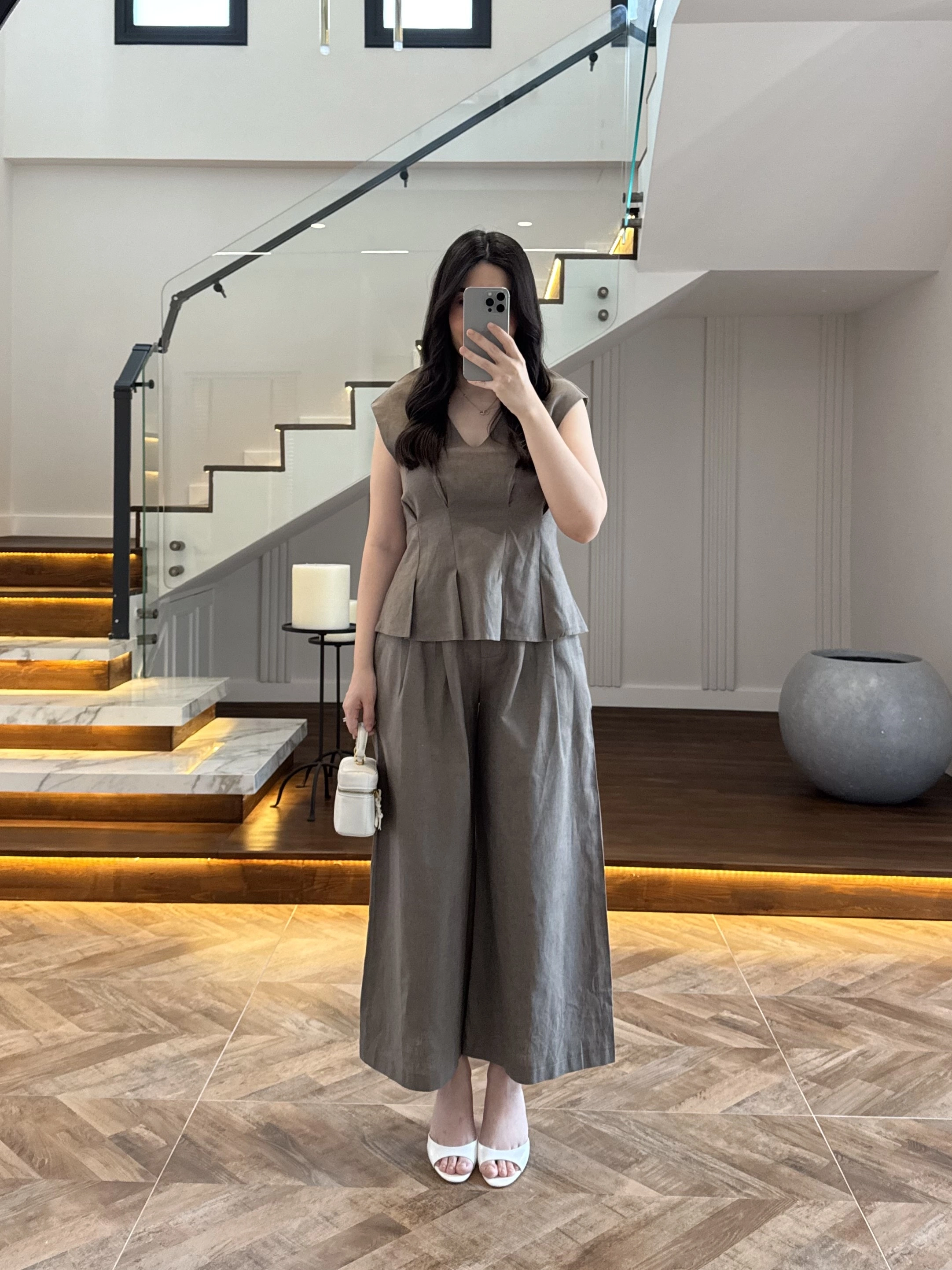 HAKİ V YAKA BLUZ PANTOLON TAKIM -257256