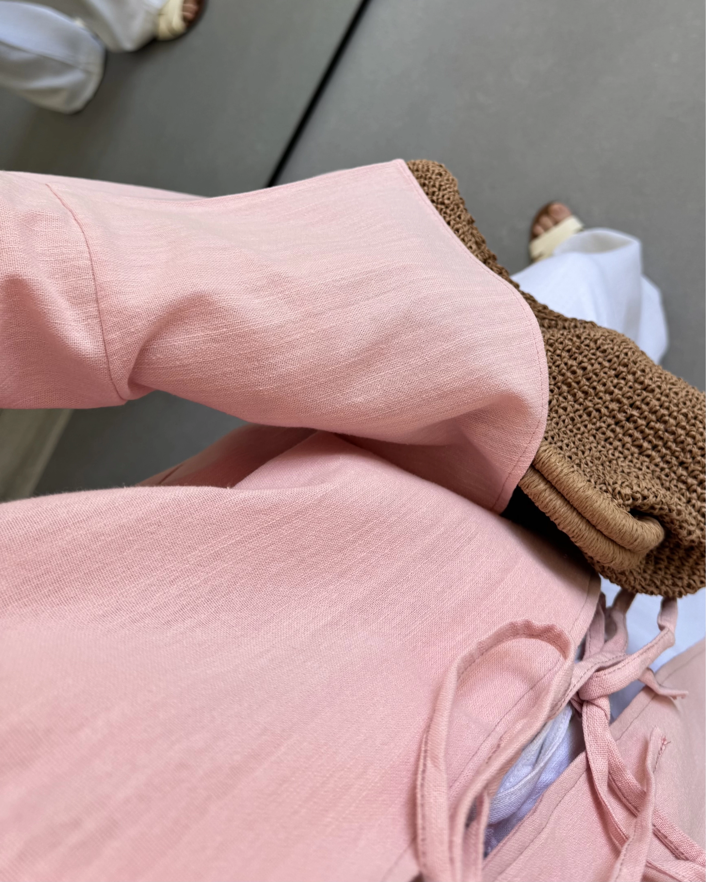HAM KETEN PEMBE SALAŞ KİMONO