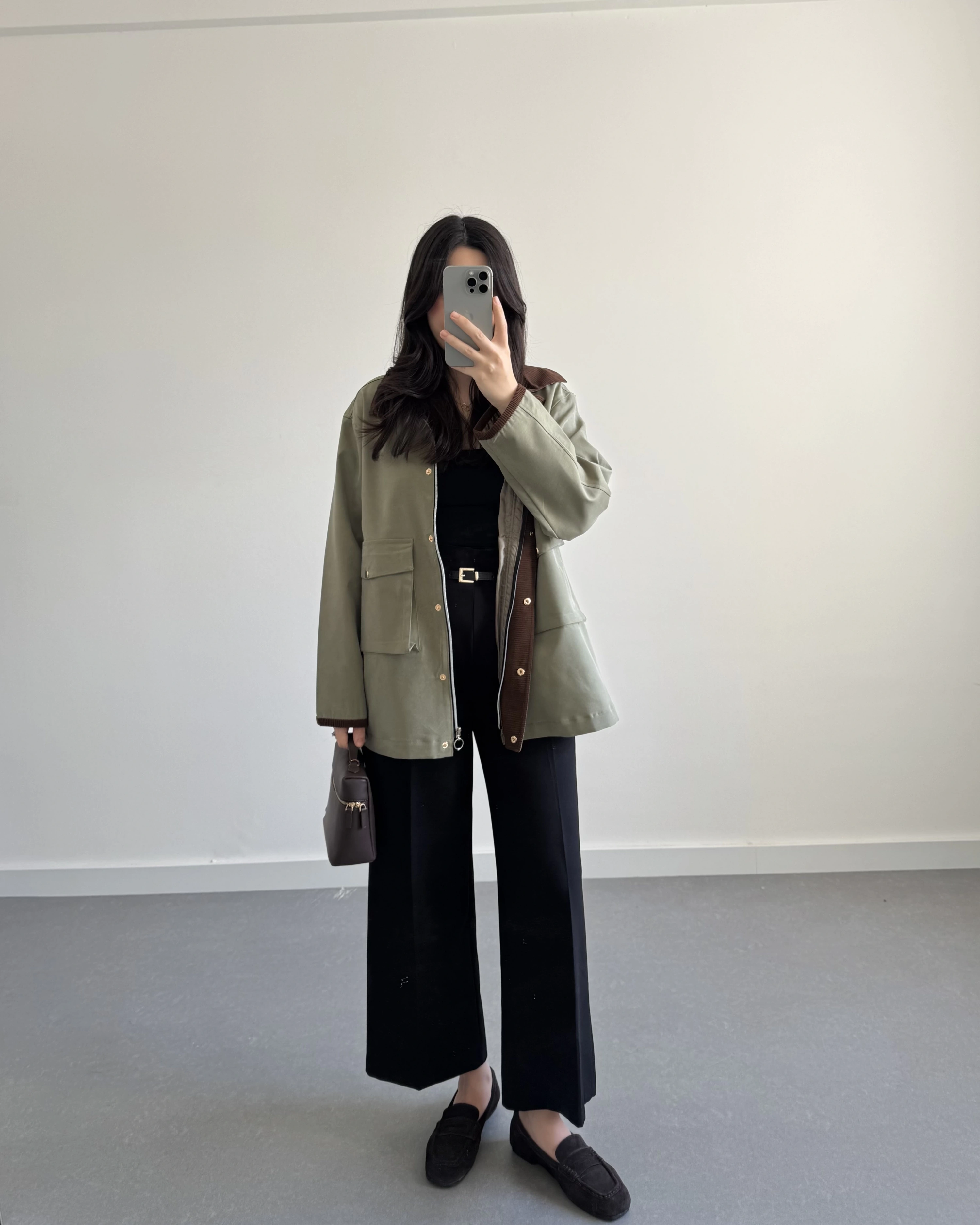 KADİFE YAKALI VİSKON CEKET HAKİ