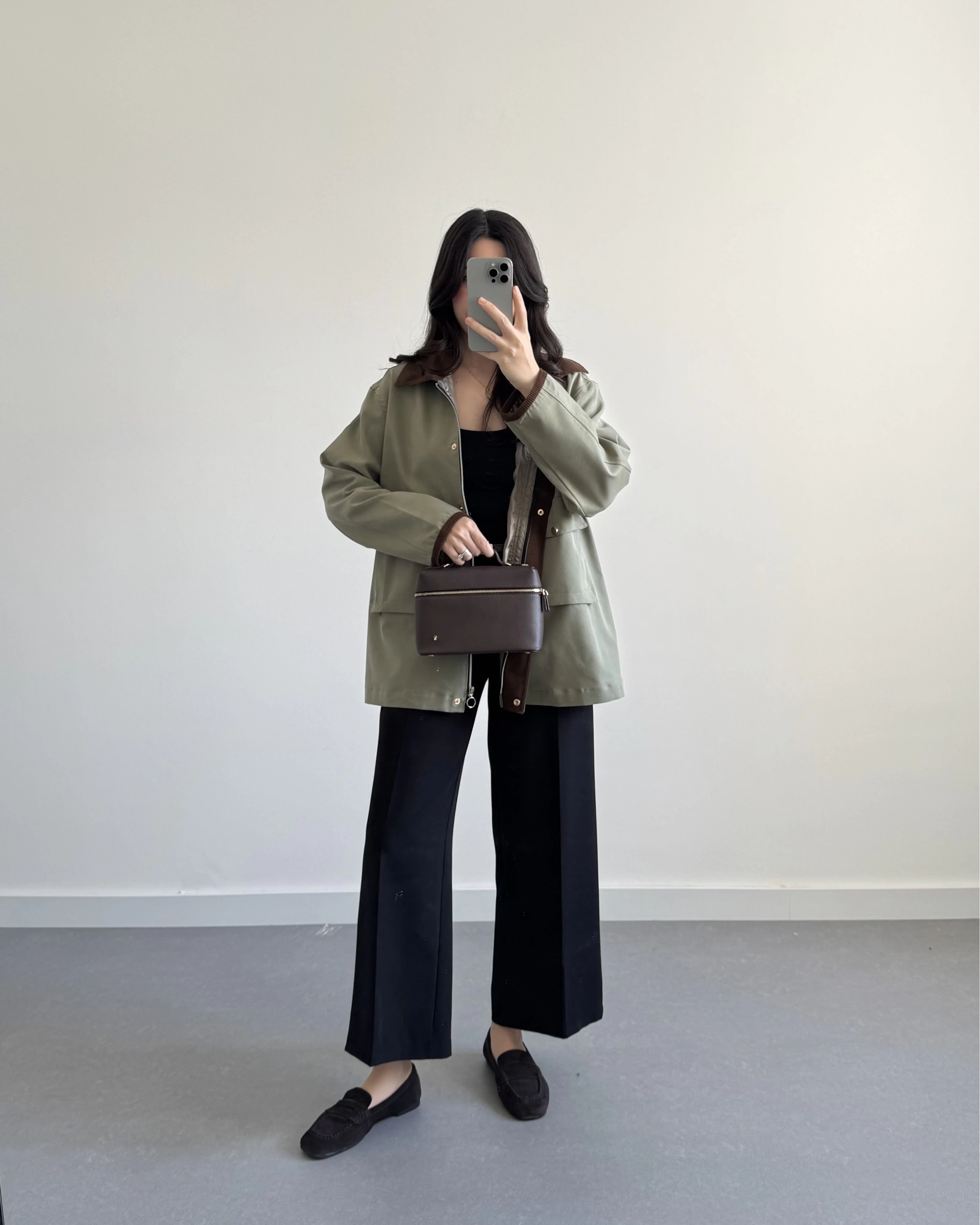 KADİFE YAKALI VİSKON CEKET HAKİ