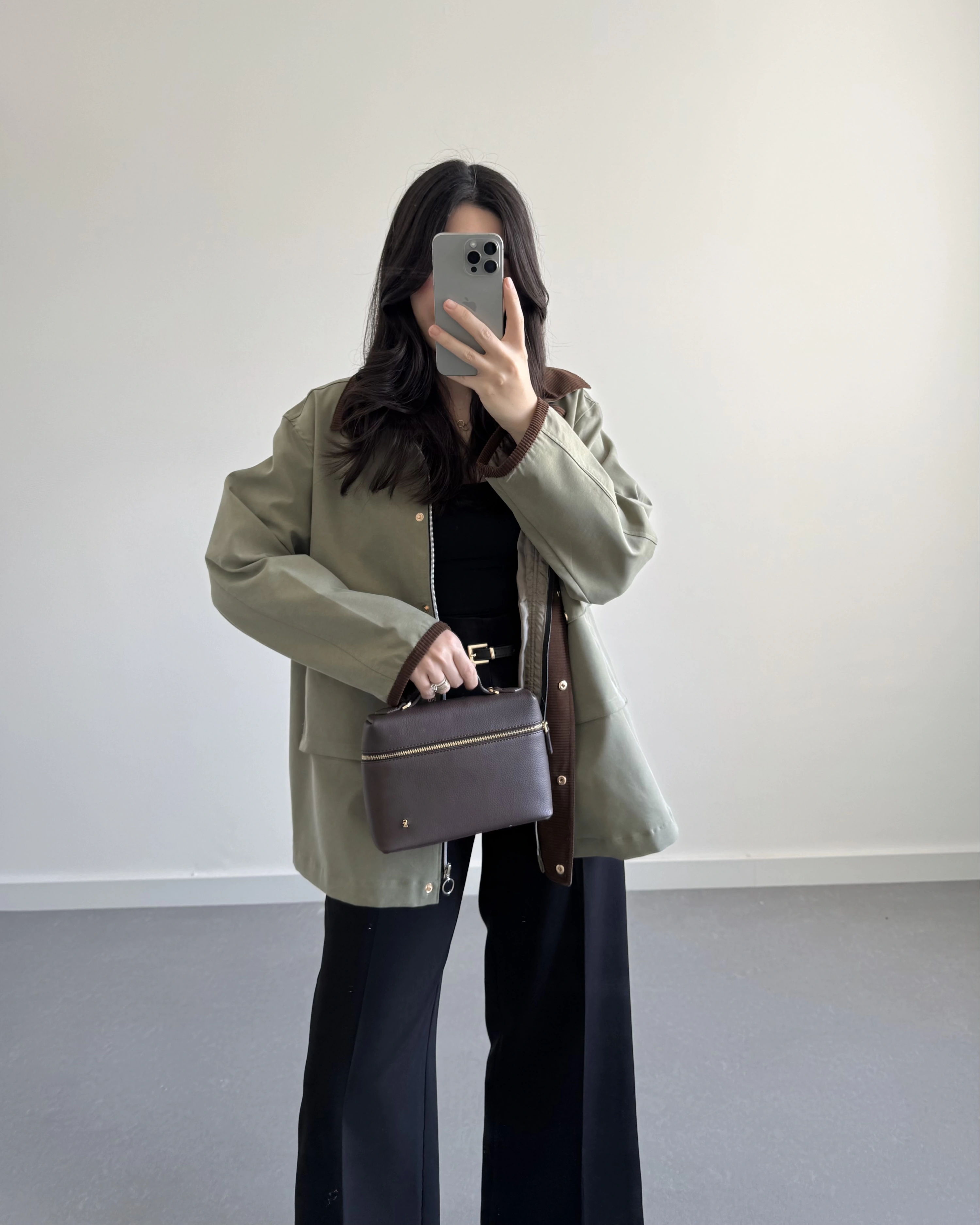 KADİFE YAKALI VİSKON CEKET HAKİ