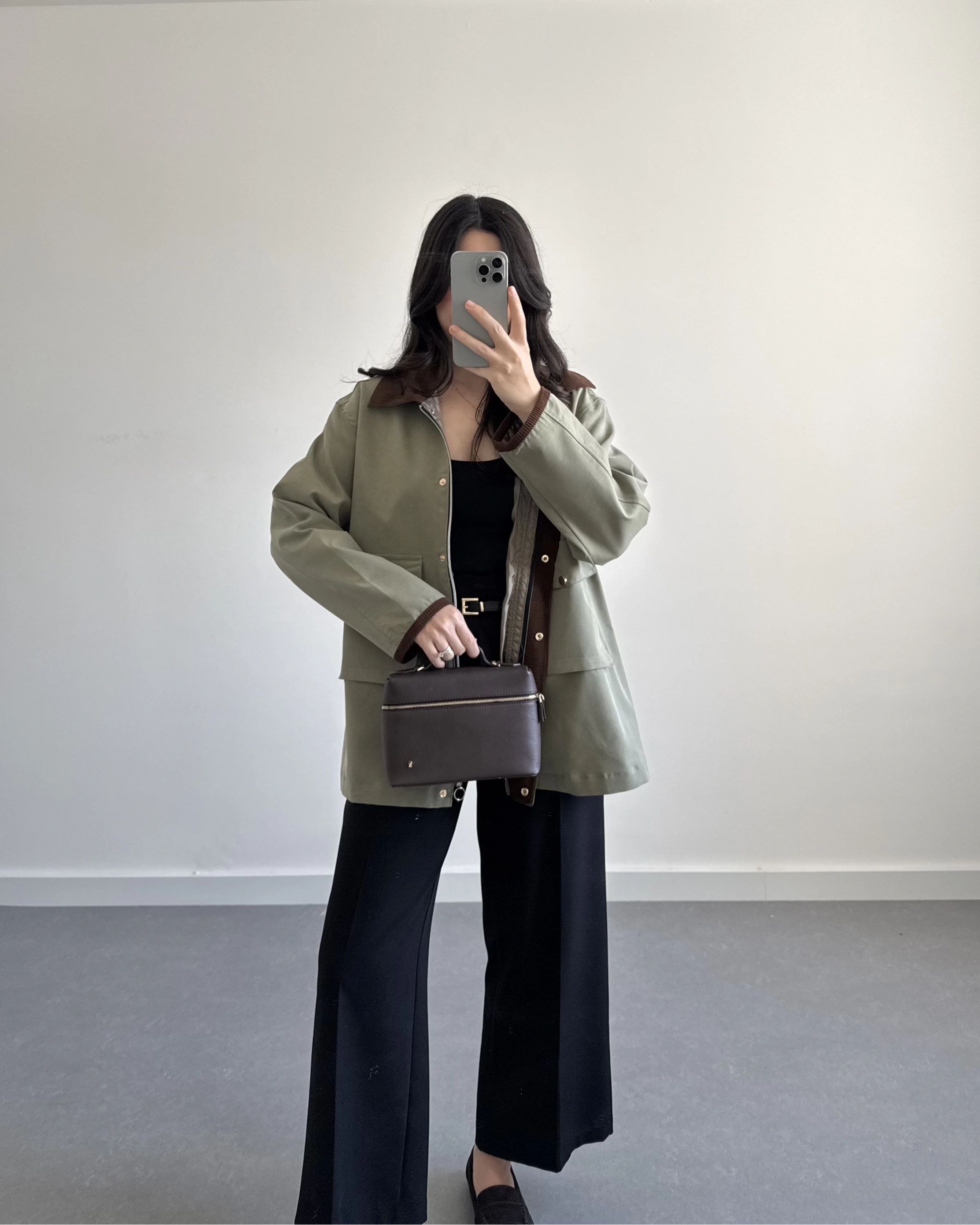 KADİFE YAKALI VİSKON CEKET HAKİ