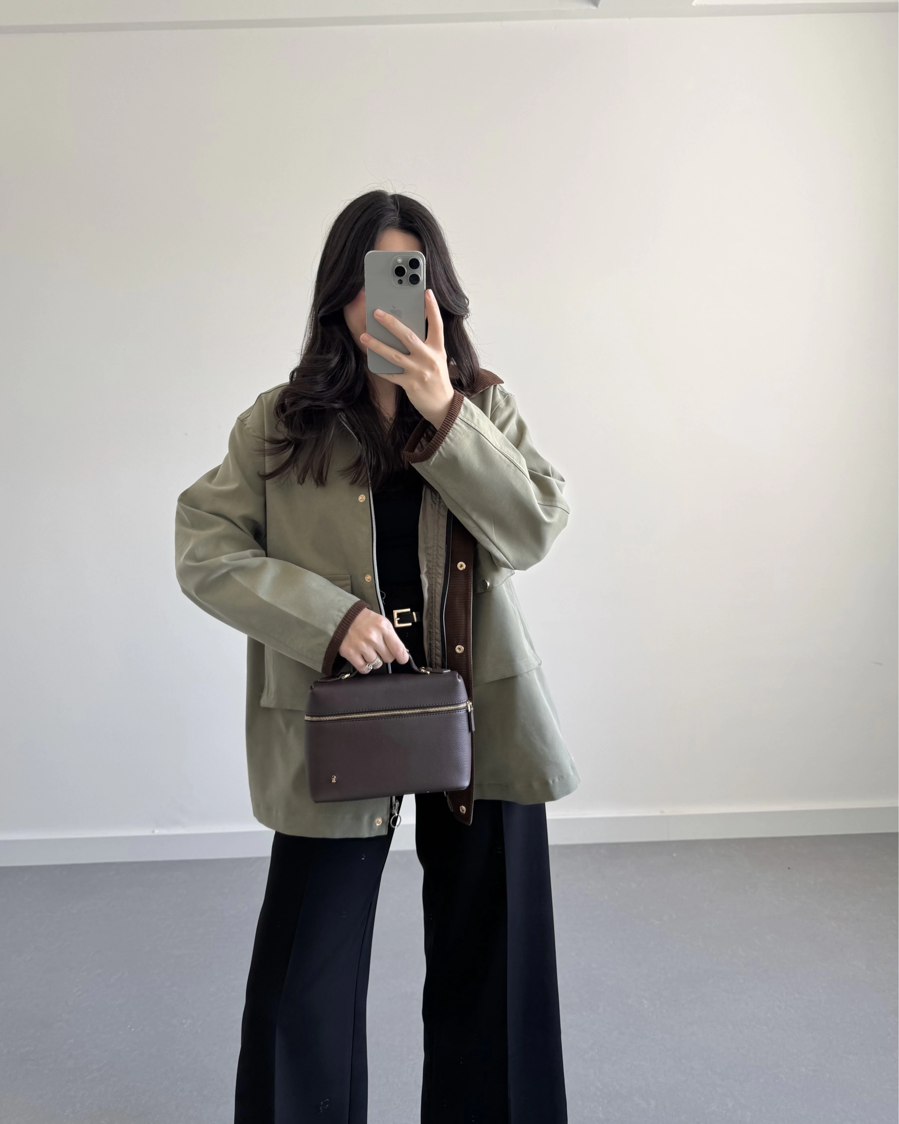 KADİFE YAKALI VİSKON CEKET HAKİ