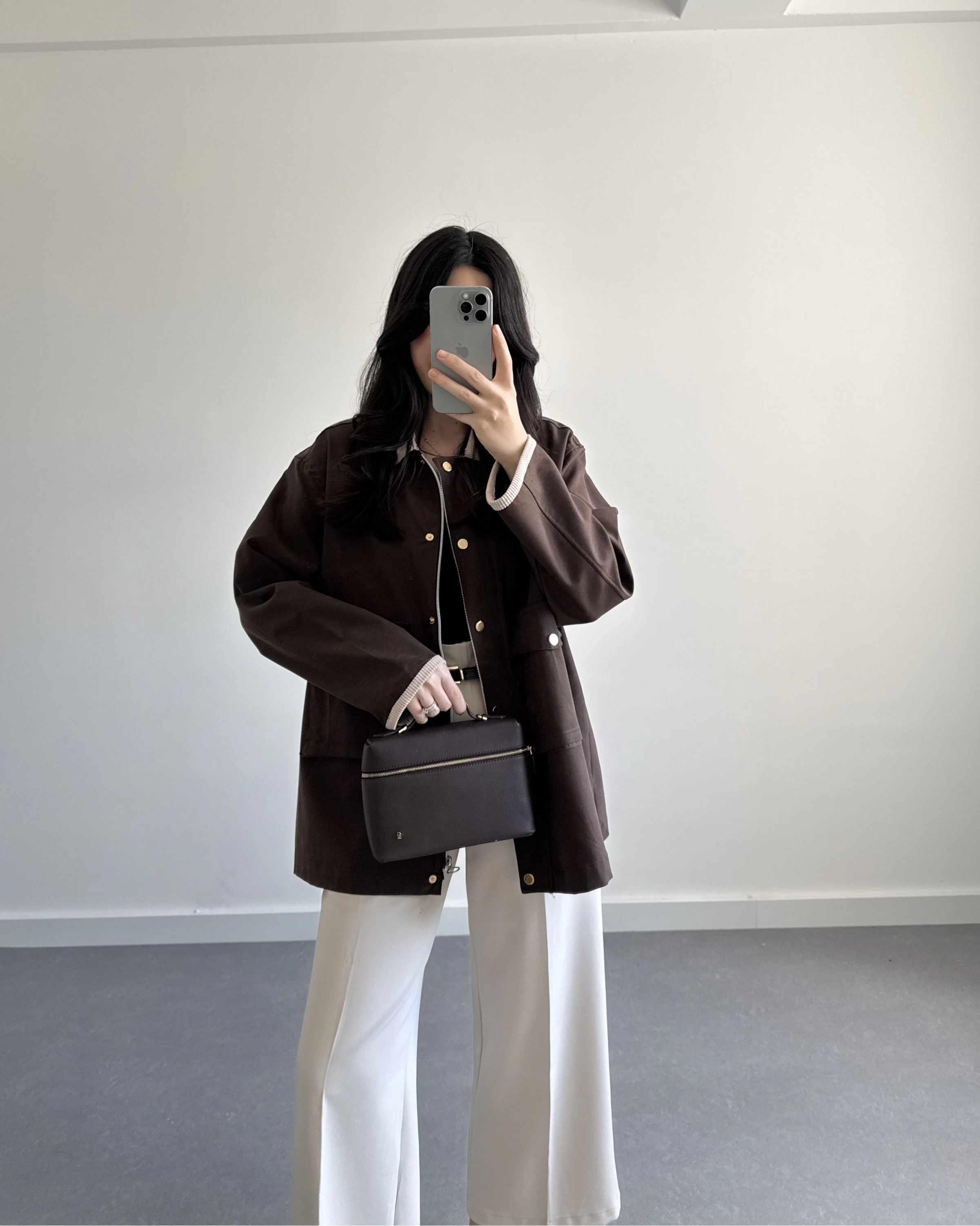 KADİFE YAKALI VİSKON CEKET KAHVE