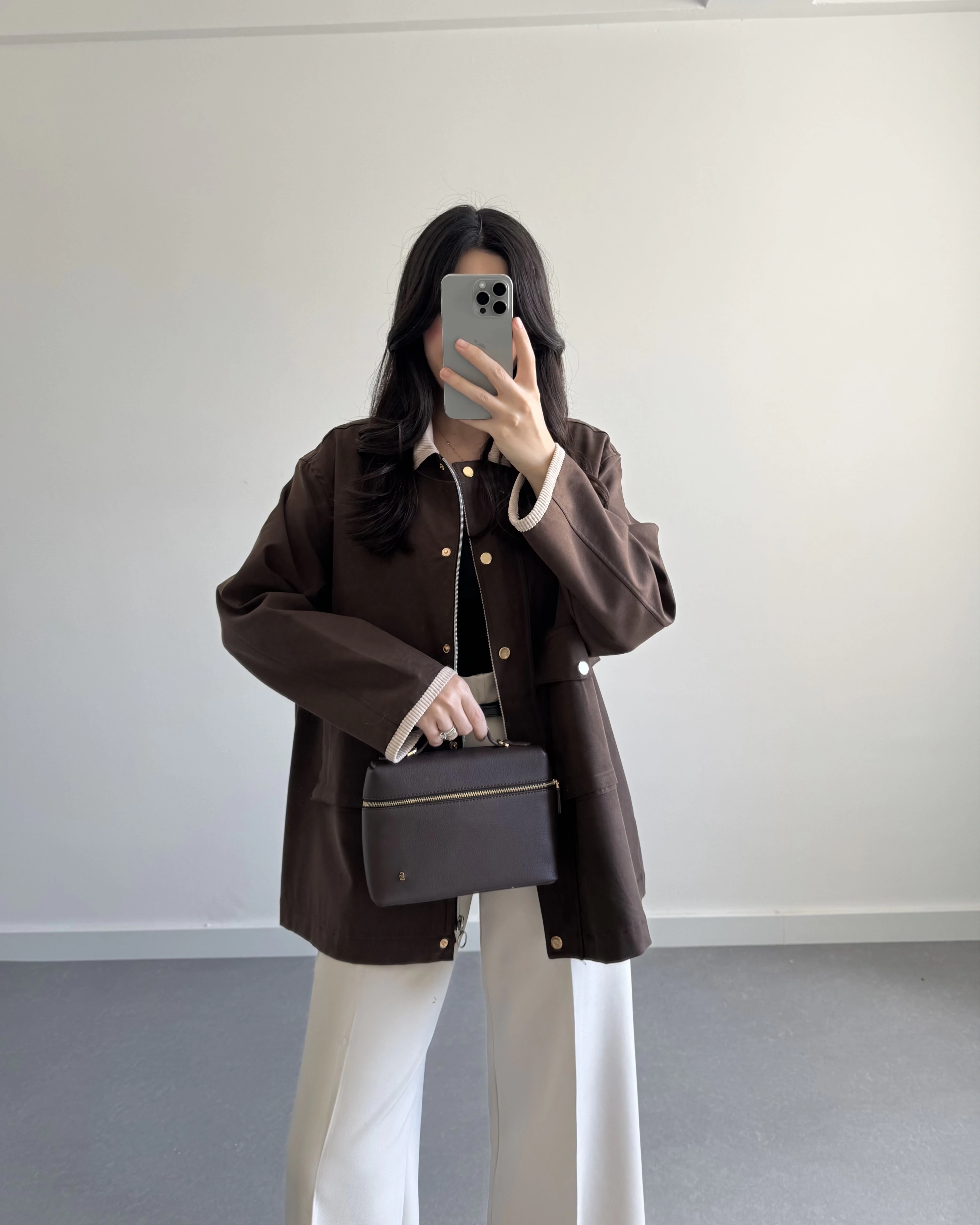 KADİFE YAKALI VİSKON CEKET KAHVE