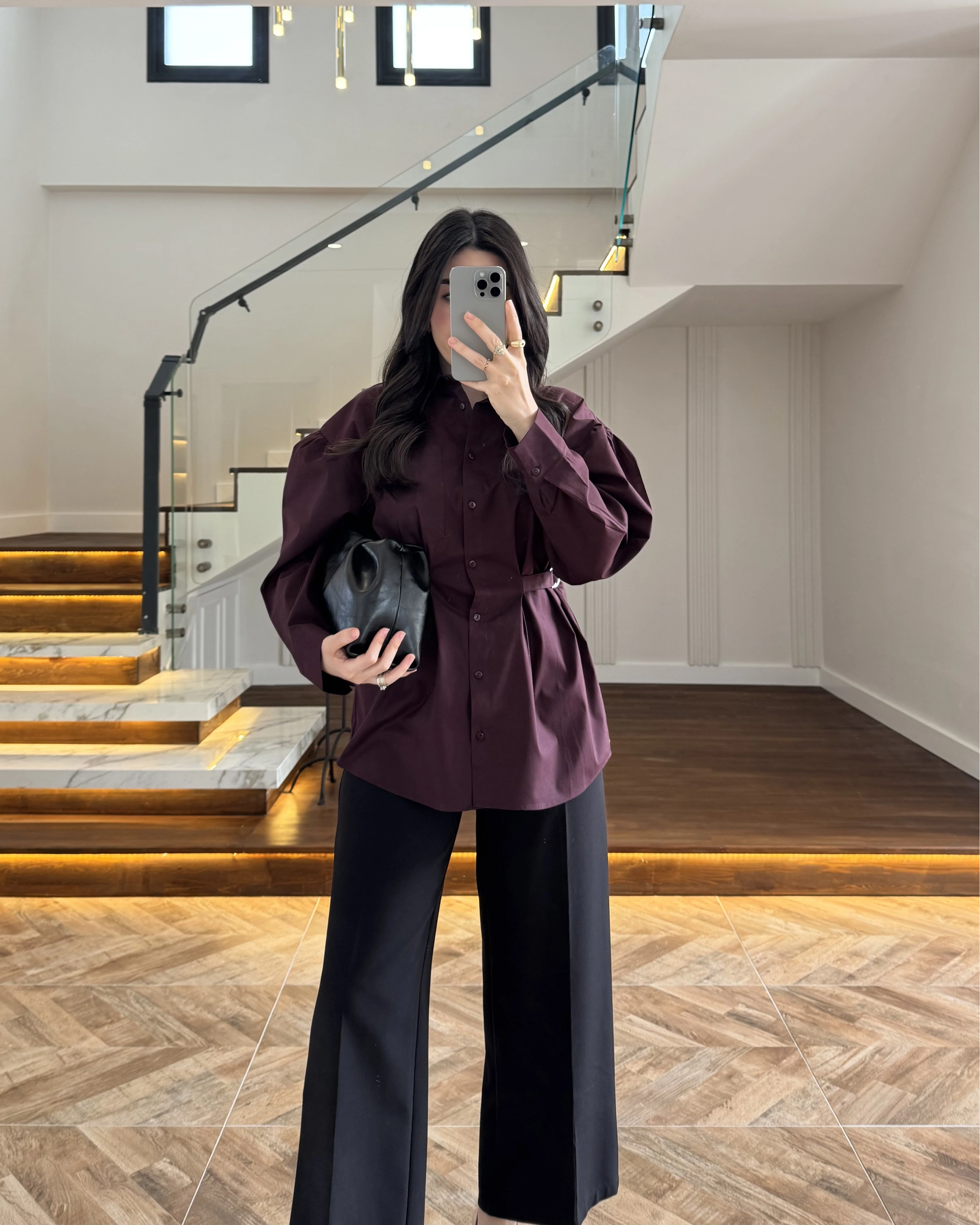 MÜRDÜM BAĞLAMA DETAY POPLİN GÖMLEK -5441