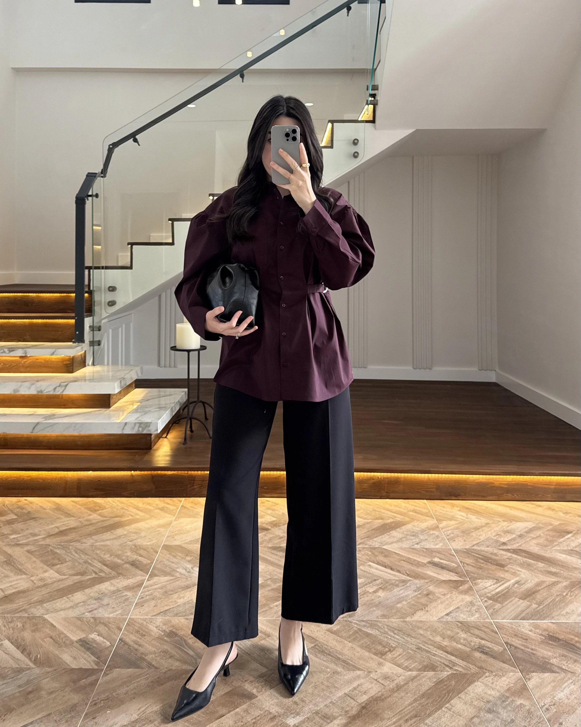 MÜRDÜM BAĞLAMA DETAY POPLİN GÖMLEK -5441