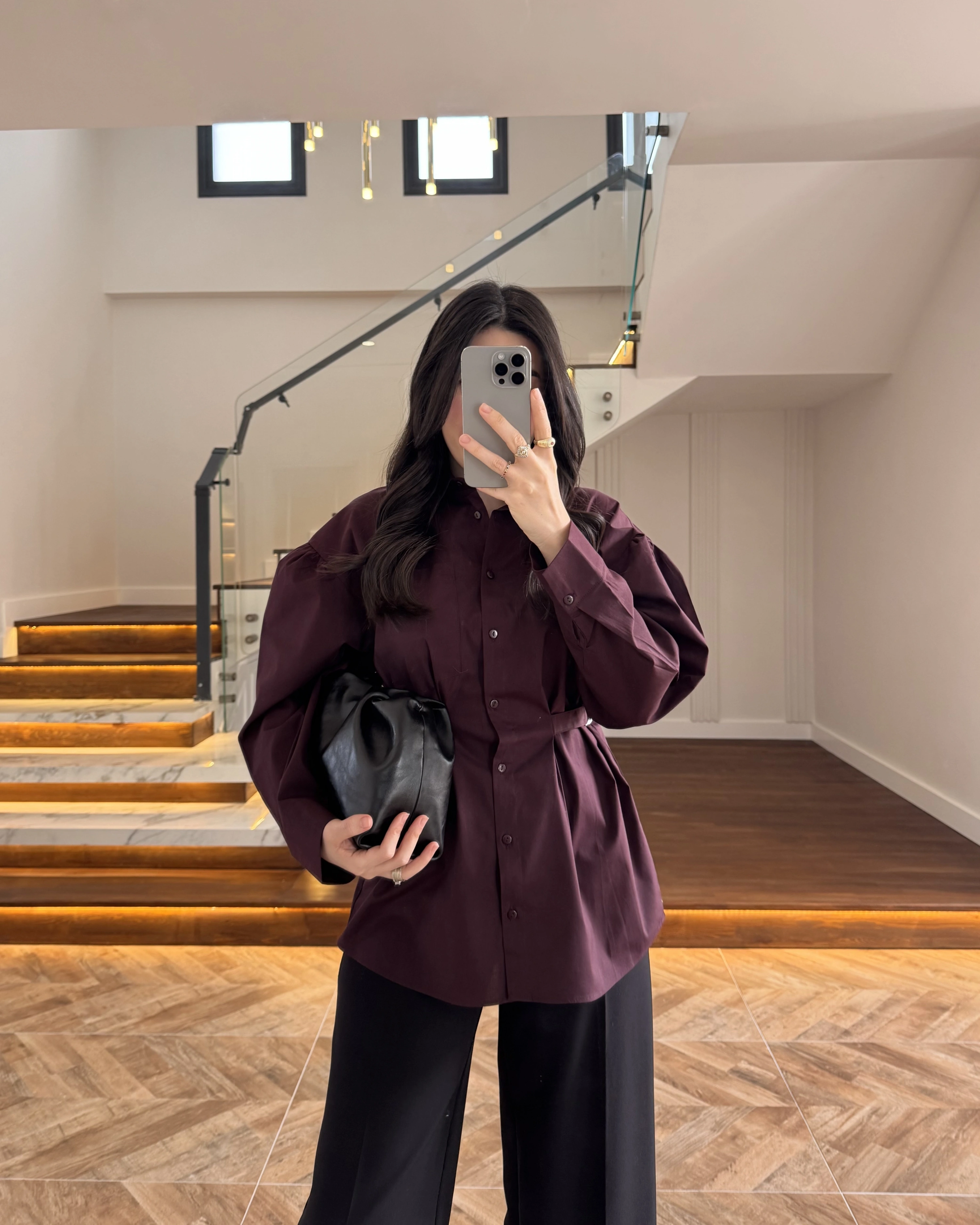 MÜRDÜM BAĞLAMA DETAY POPLİN GÖMLEK -5441