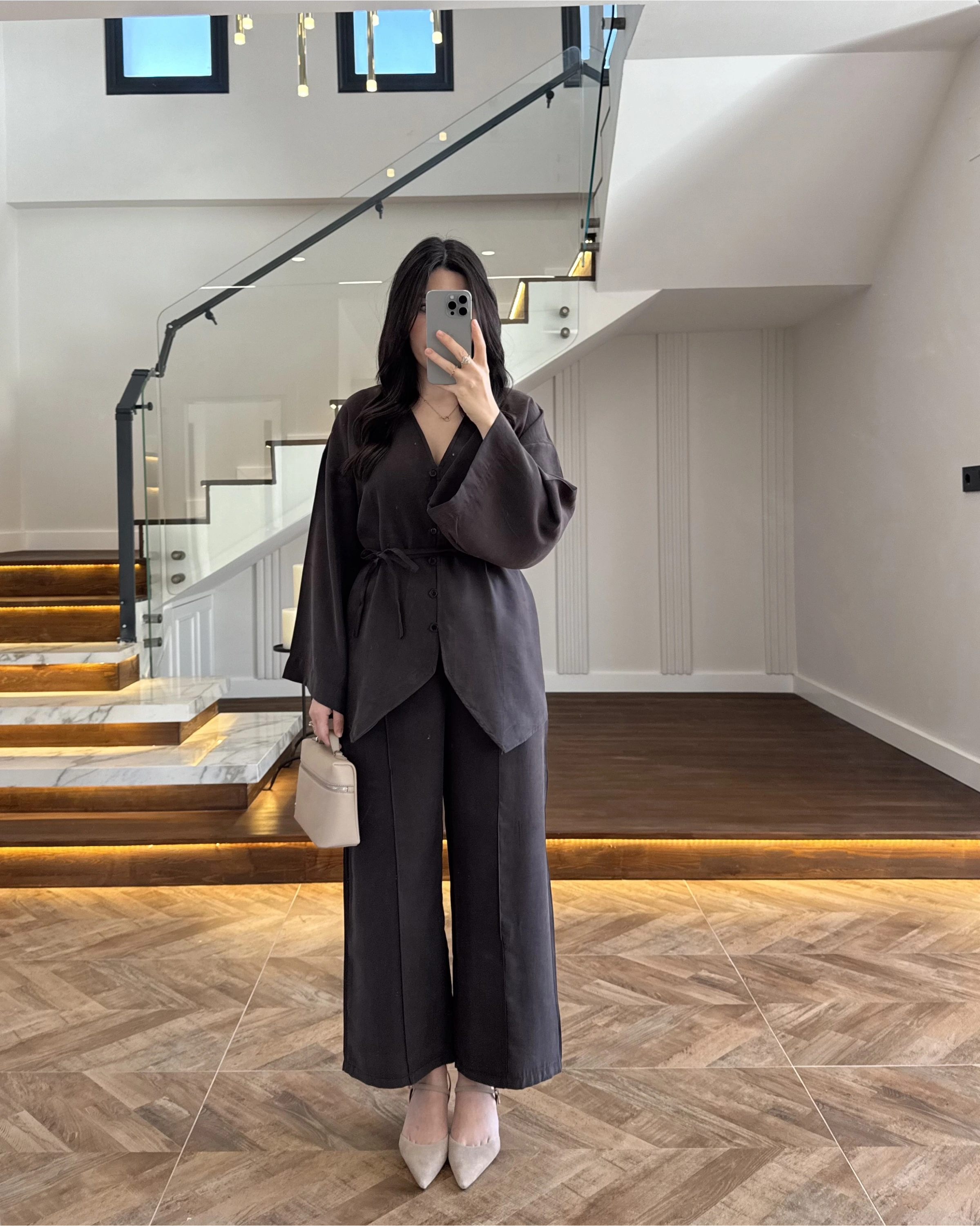 (15 ŞUBAT KARGOLAMA) KAHVE BAĞLAMALI DÜĞMELİ TAKIM -8916