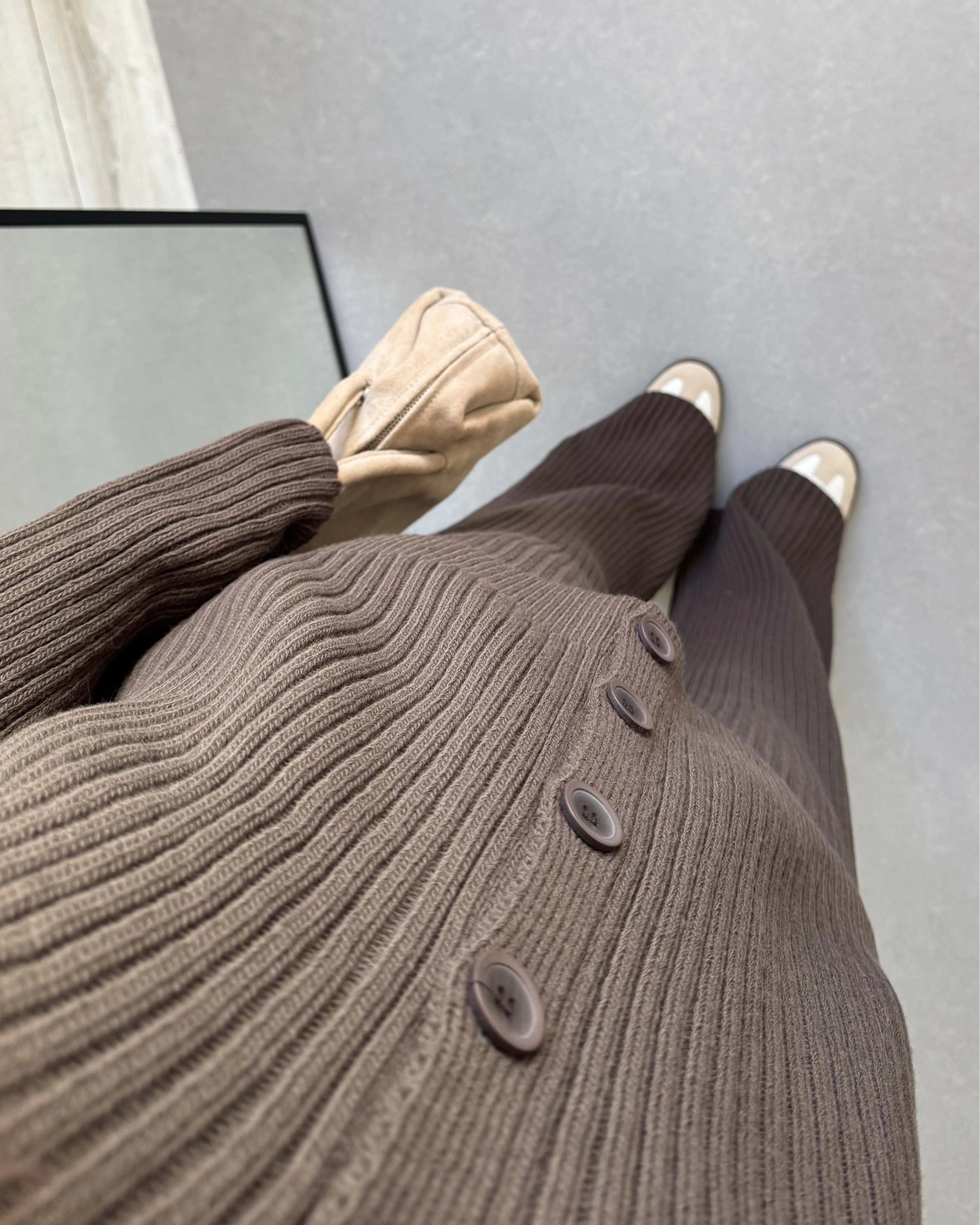 KAHVE BASİC FİTİLLİ HIRKA TAKIM