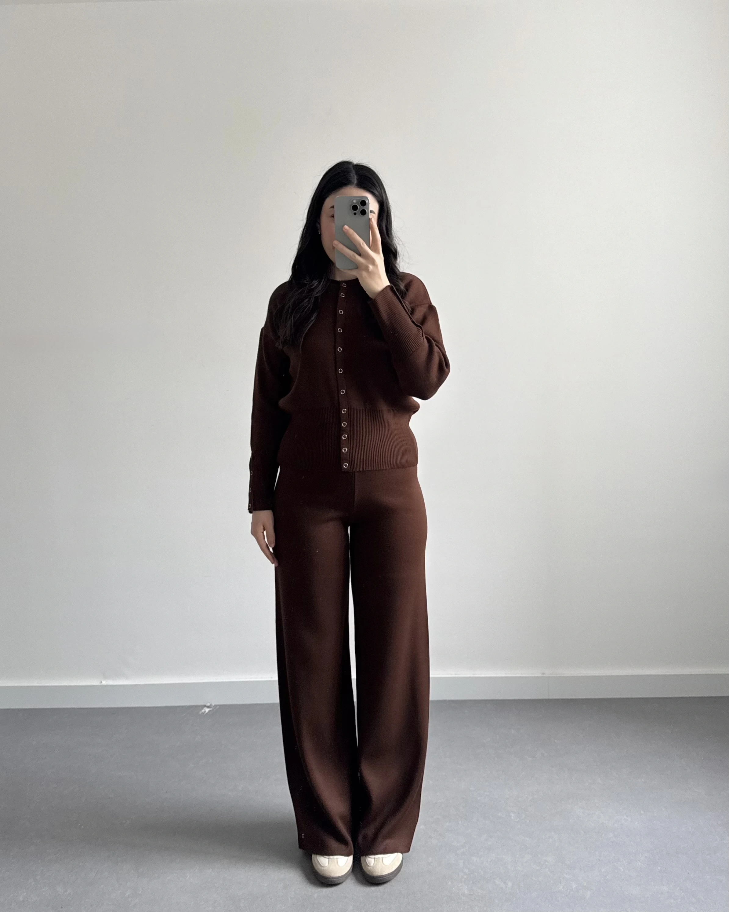 KAHVE ÇITÇITLI TRİKO TAKIM