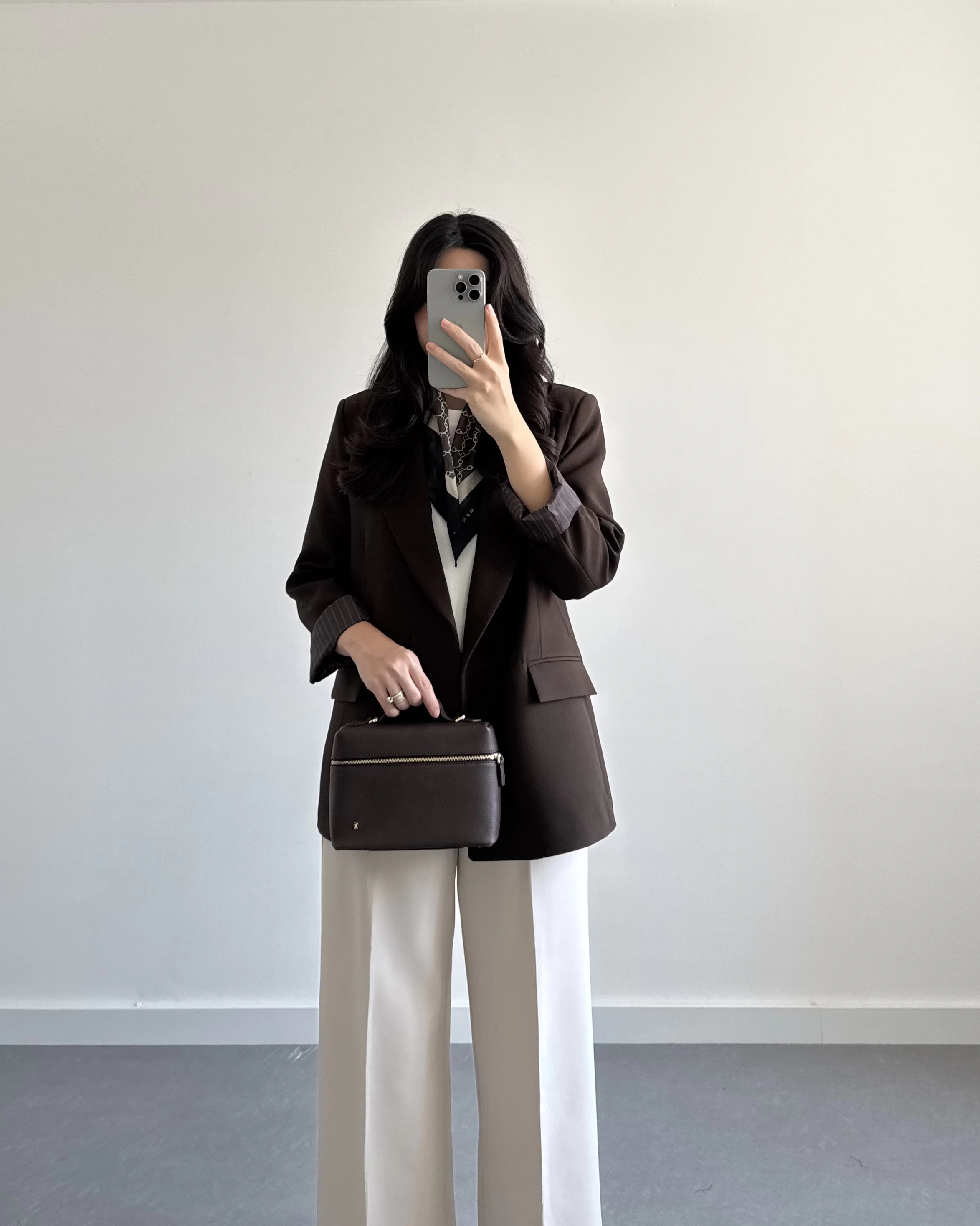 KAHVE ÇİZGİ DETAYLI BLAZER CEKET