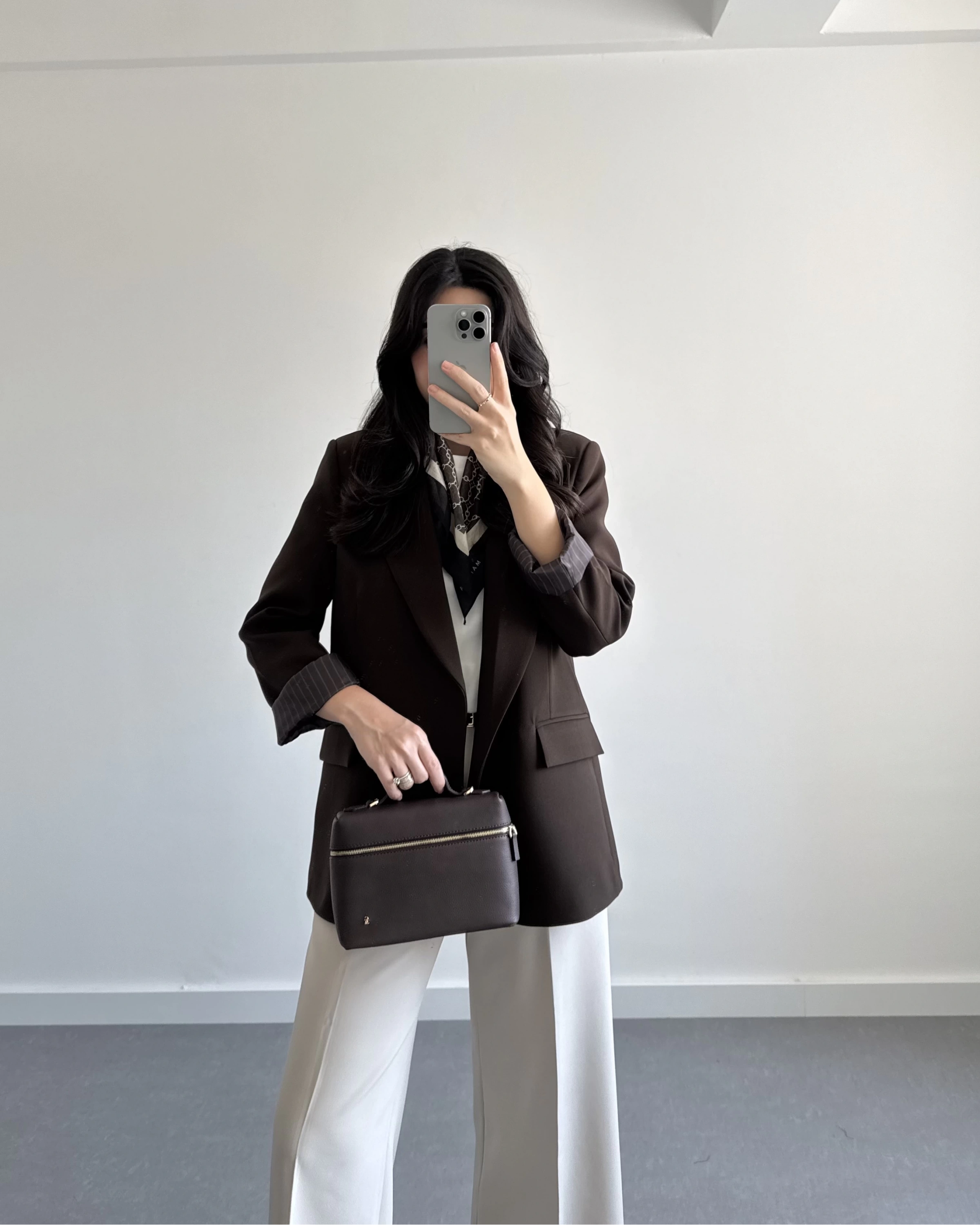 KAHVE ÇİZGİ DETAYLI BLAZER CEKET