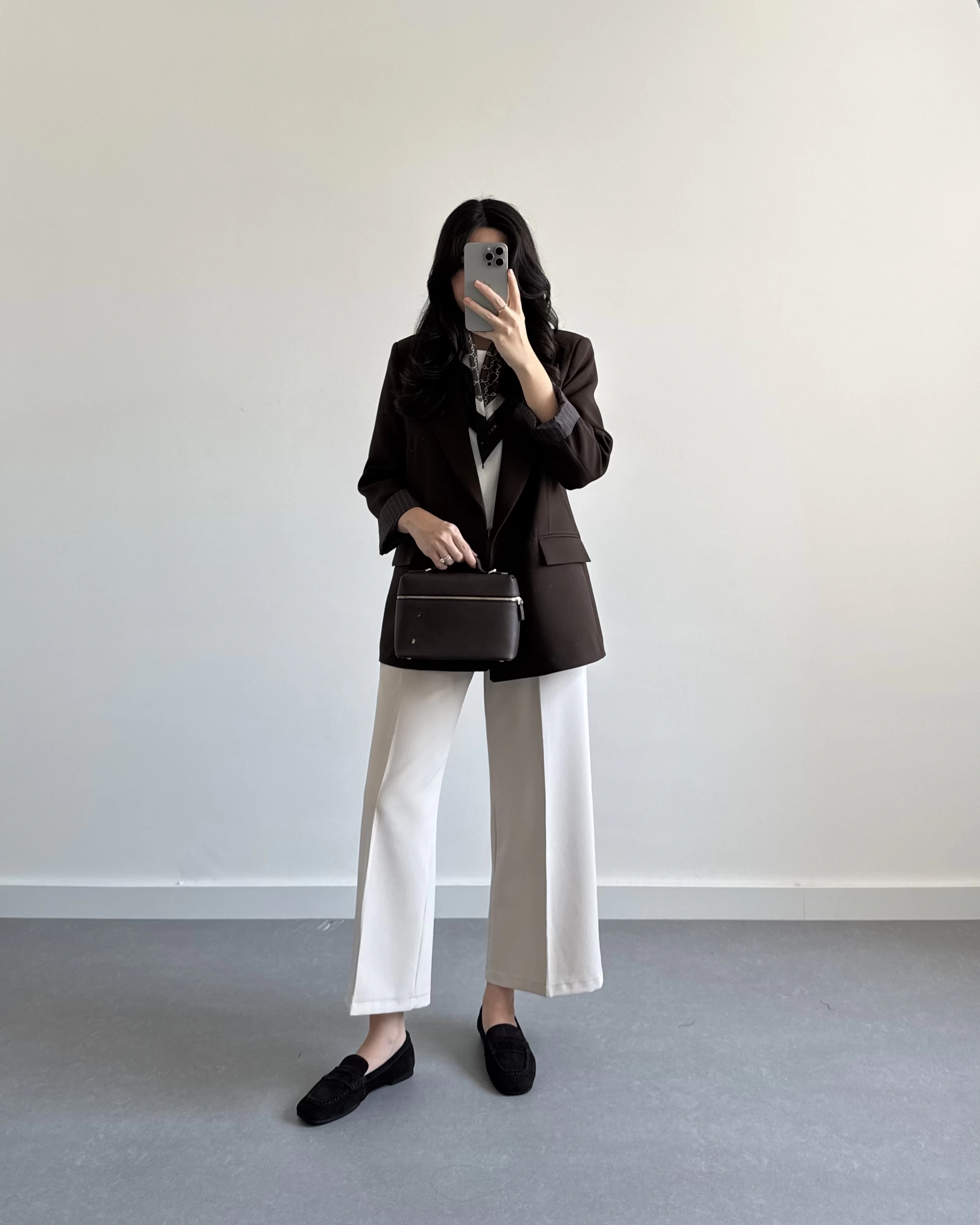 KAHVE ÇİZGİ DETAYLI BLAZER CEKET