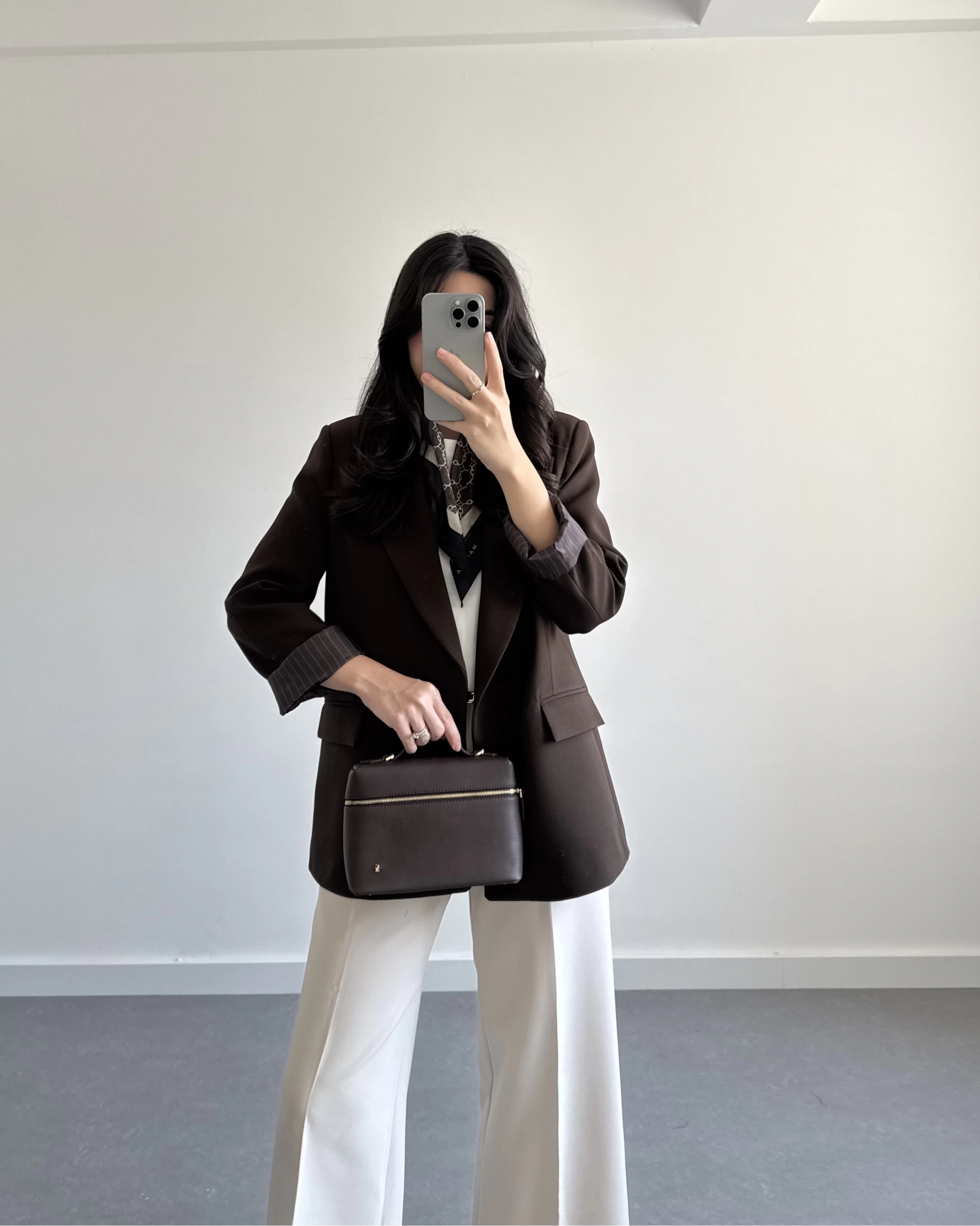 KAHVE ÇİZGİ DETAYLI BLAZER CEKET