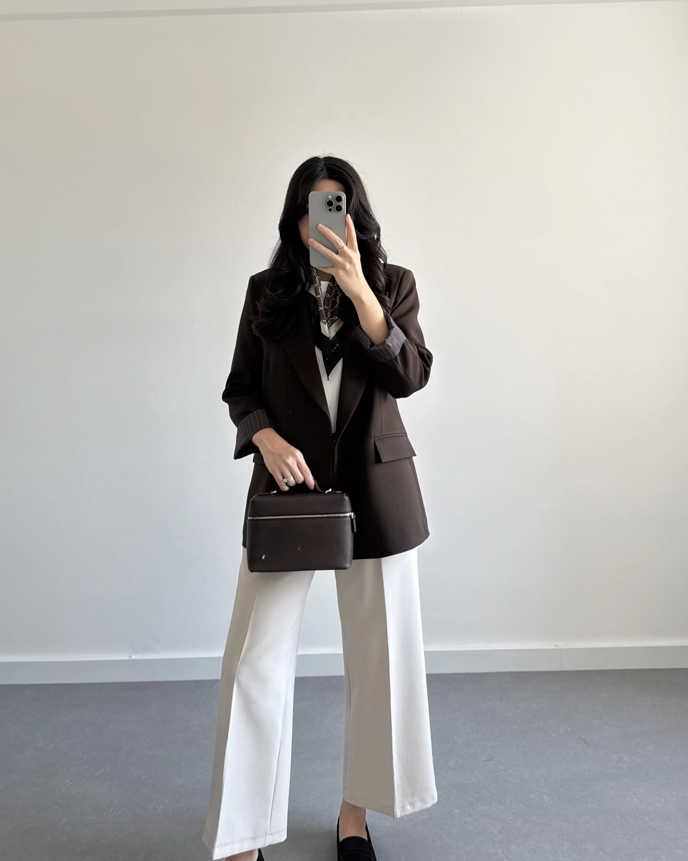 KAHVE ÇİZGİ DETAYLI BLAZER CEKET