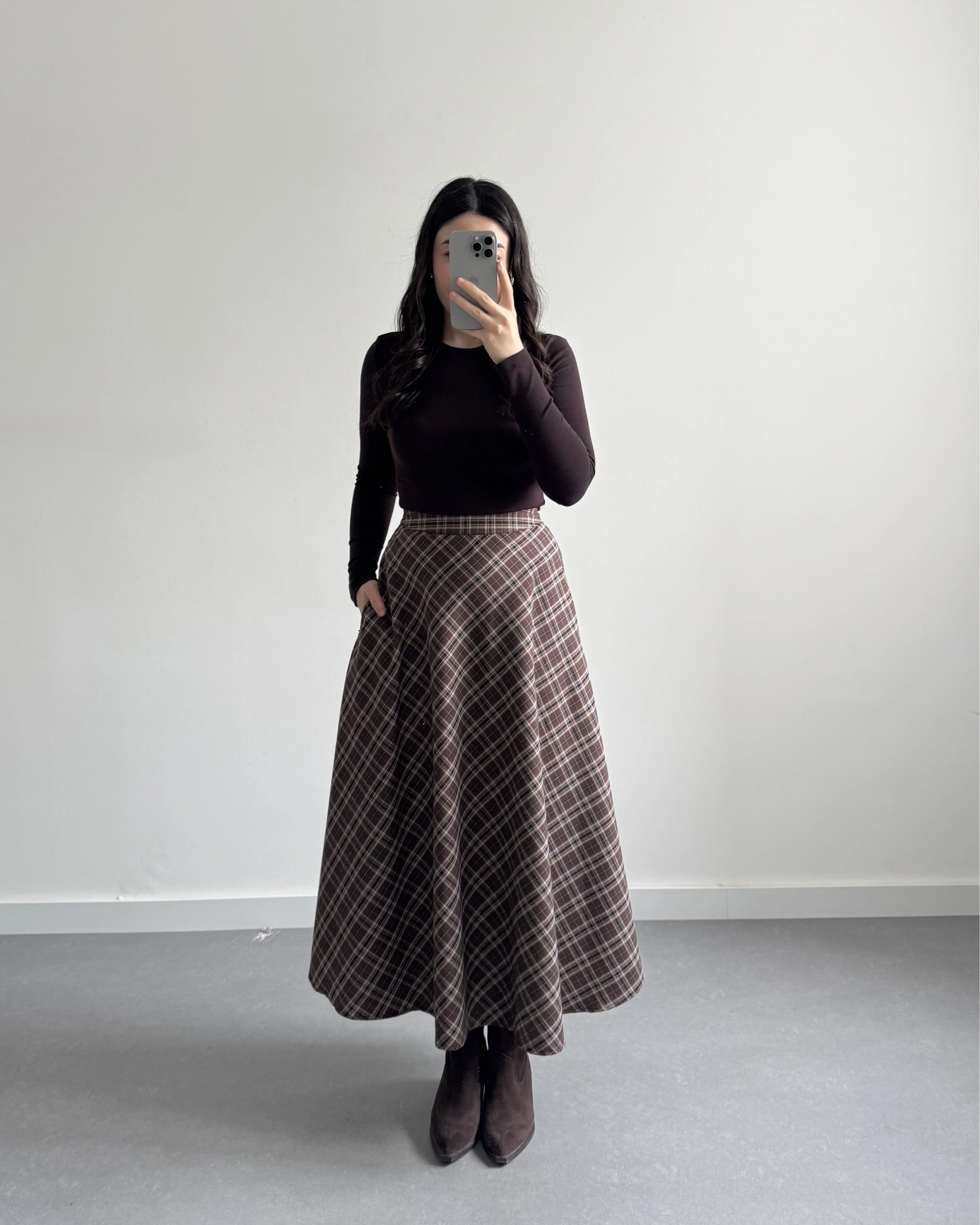 KAHVE EKOSE CEPLİ ETEK