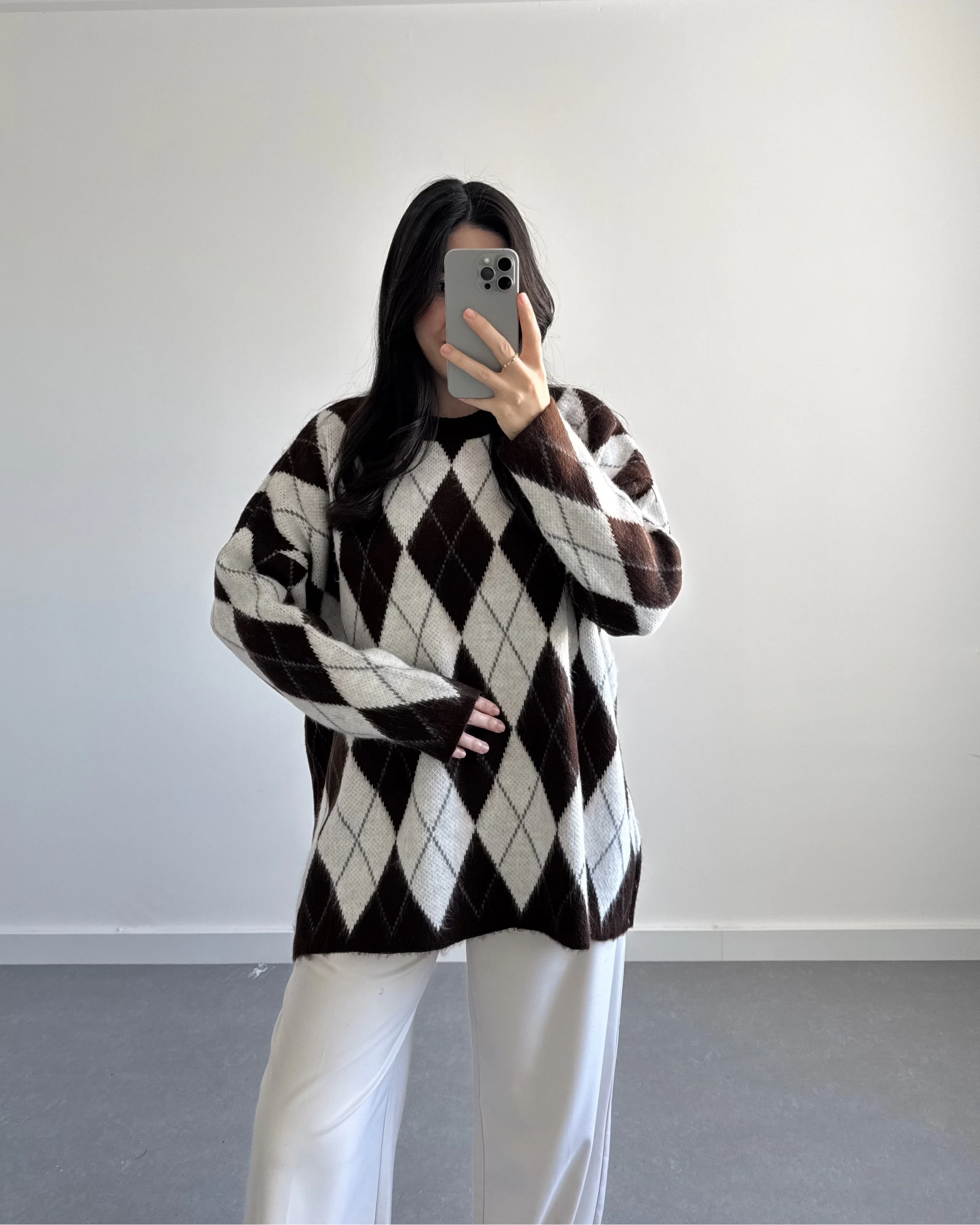 KAHVE EKRU BAKLAVA KAZAK