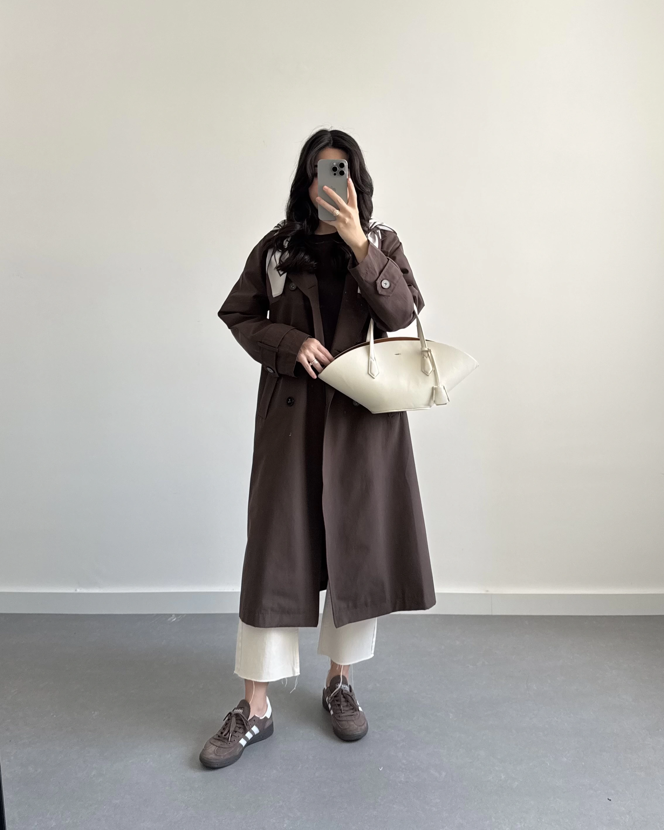 KAHVE FULARLI PREMİUM TRENÇKOT