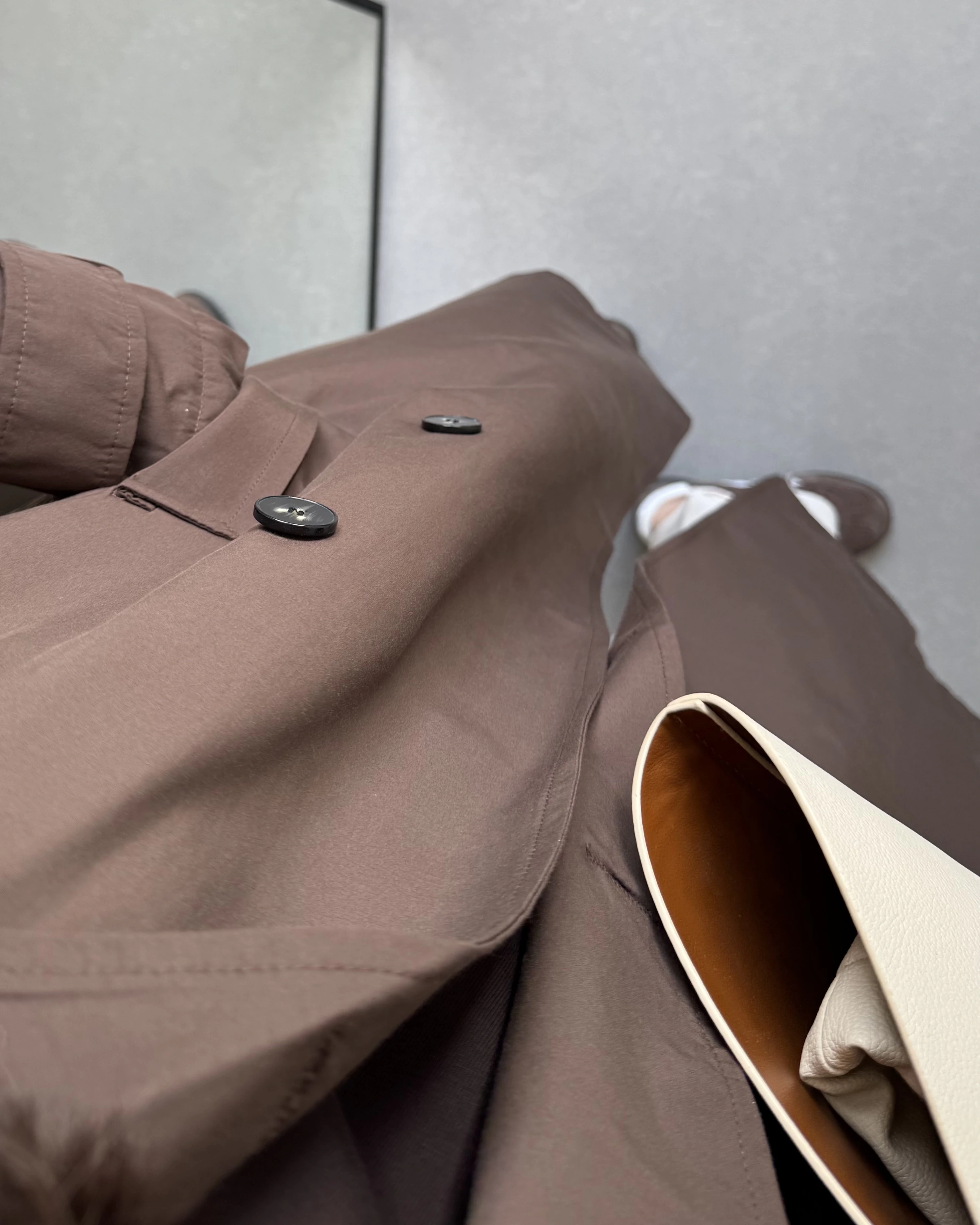 KAHVE FULARLI PREMİUM TRENÇKOT