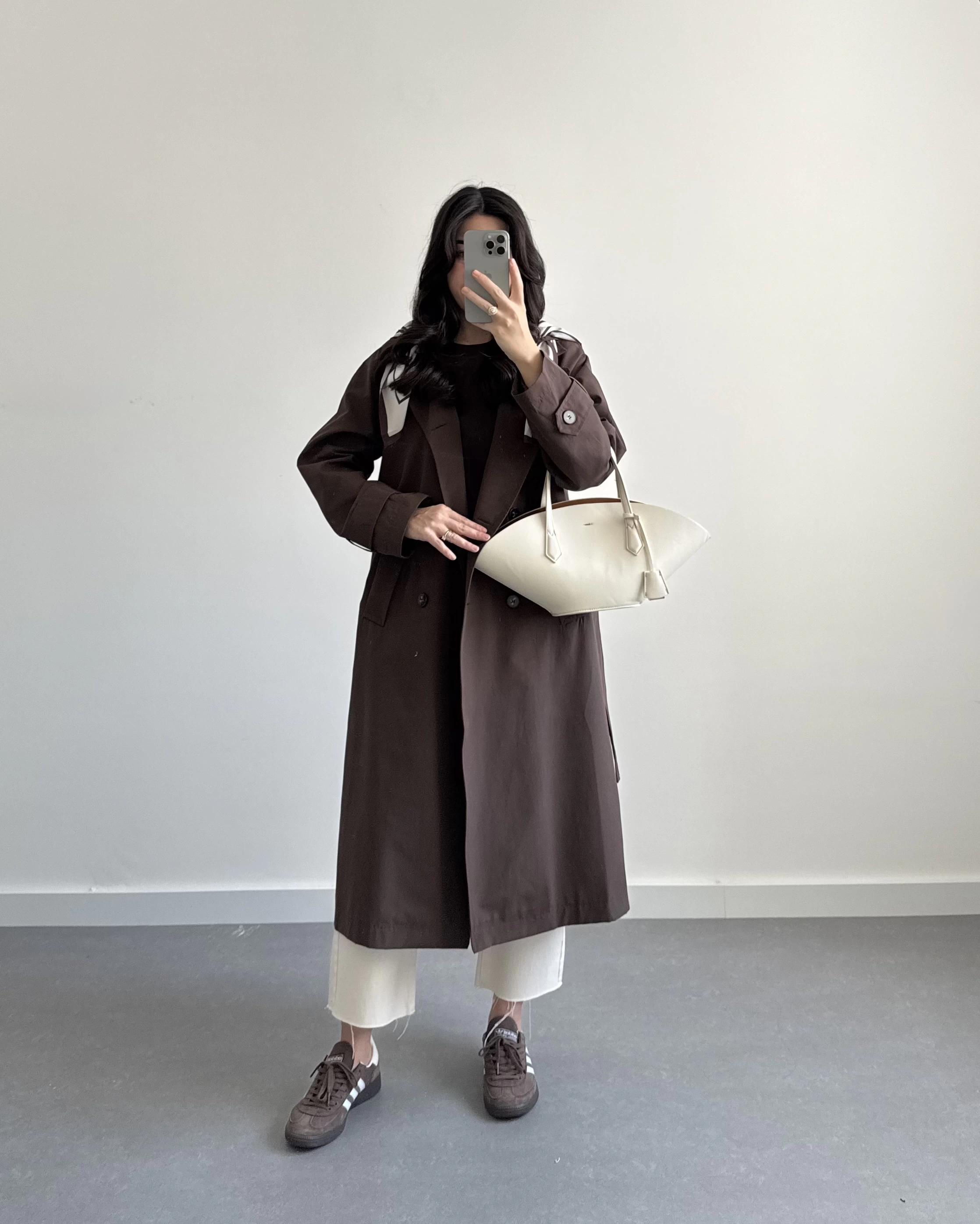 KAHVE FULARLI PREMİUM TRENÇKOT