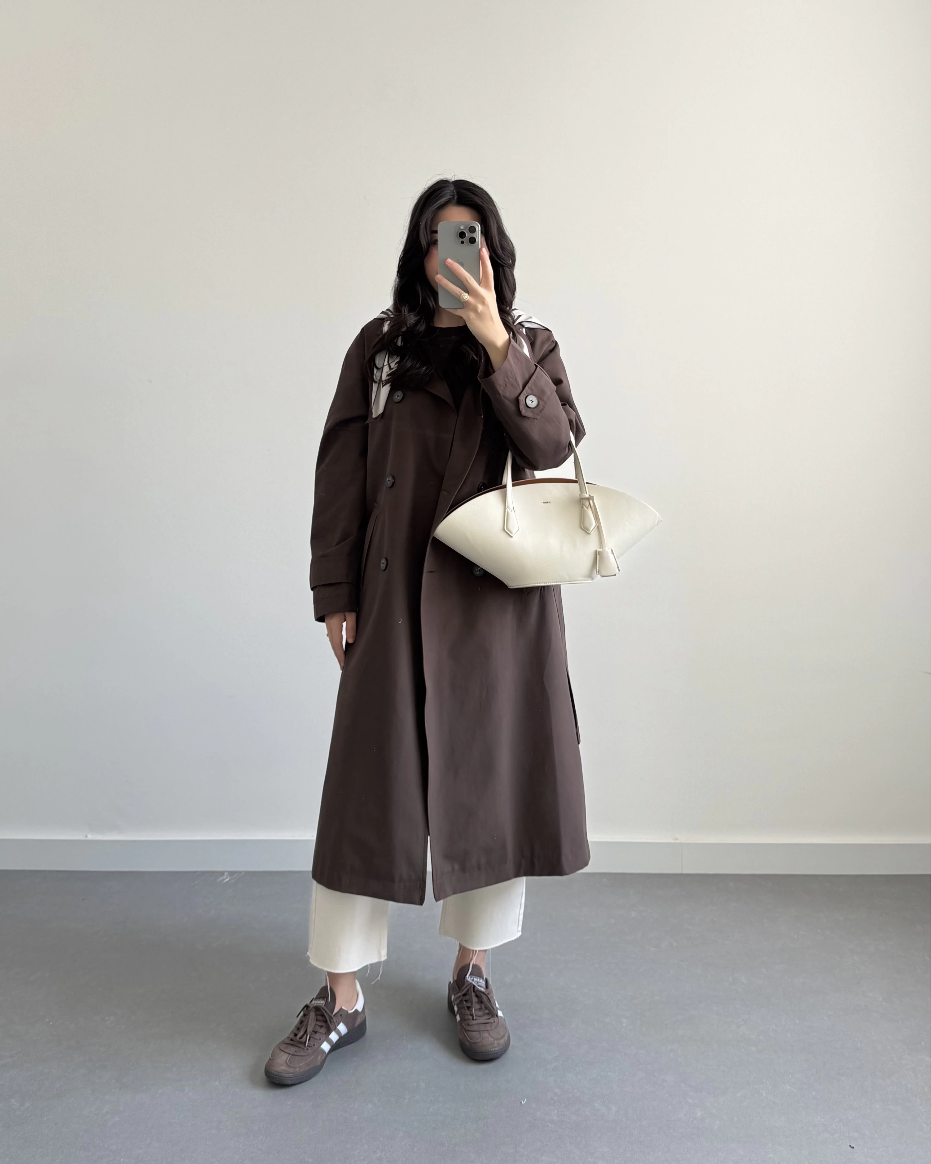 KAHVE FULARLI PREMİUM TRENÇKOT