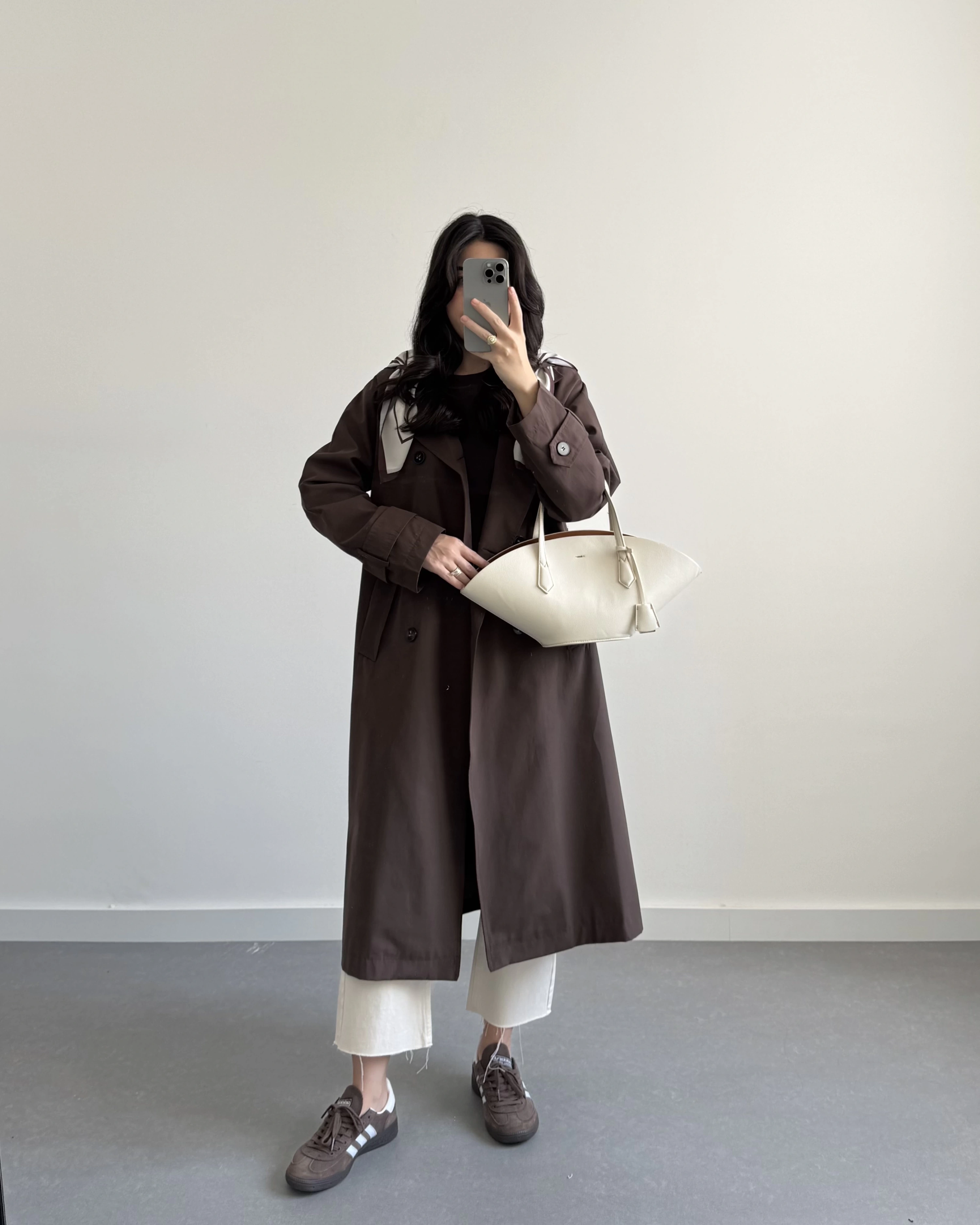 KAHVE FULARLI PREMİUM TRENÇKOT