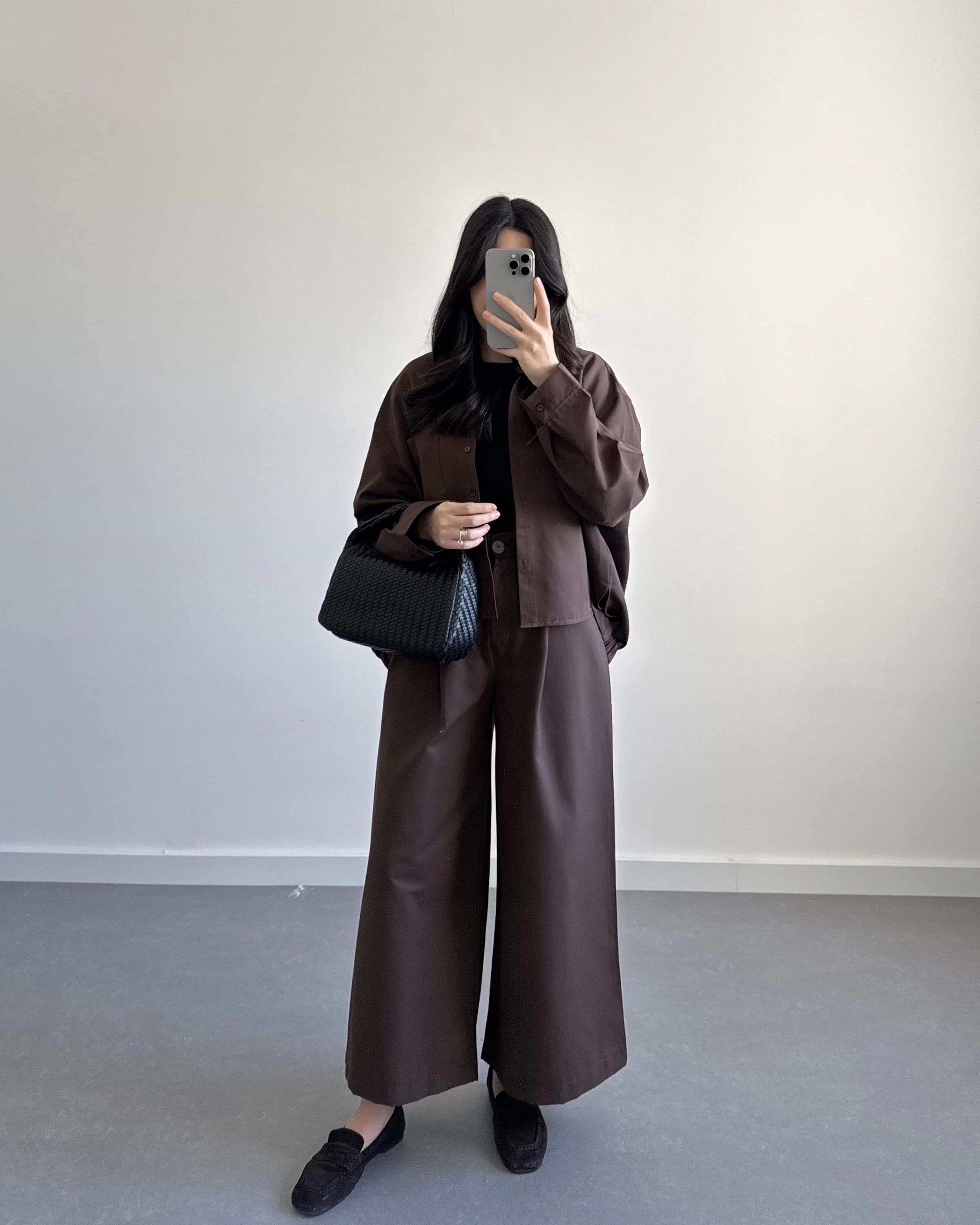 KAHVE GENİŞ PAÇA OVERSİZE TAKIM