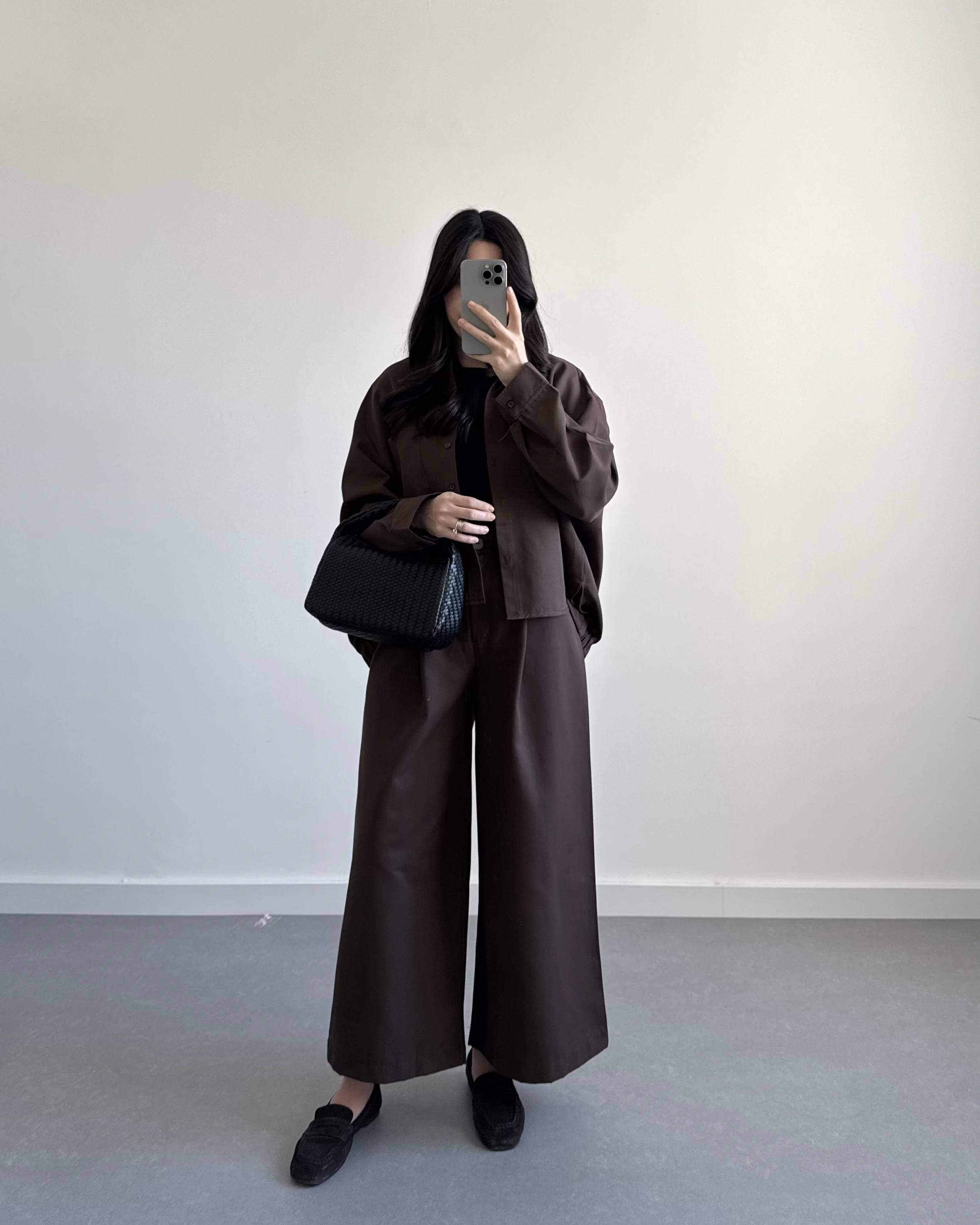 KAHVE GENİŞ PAÇA OVERSİZE TAKIM