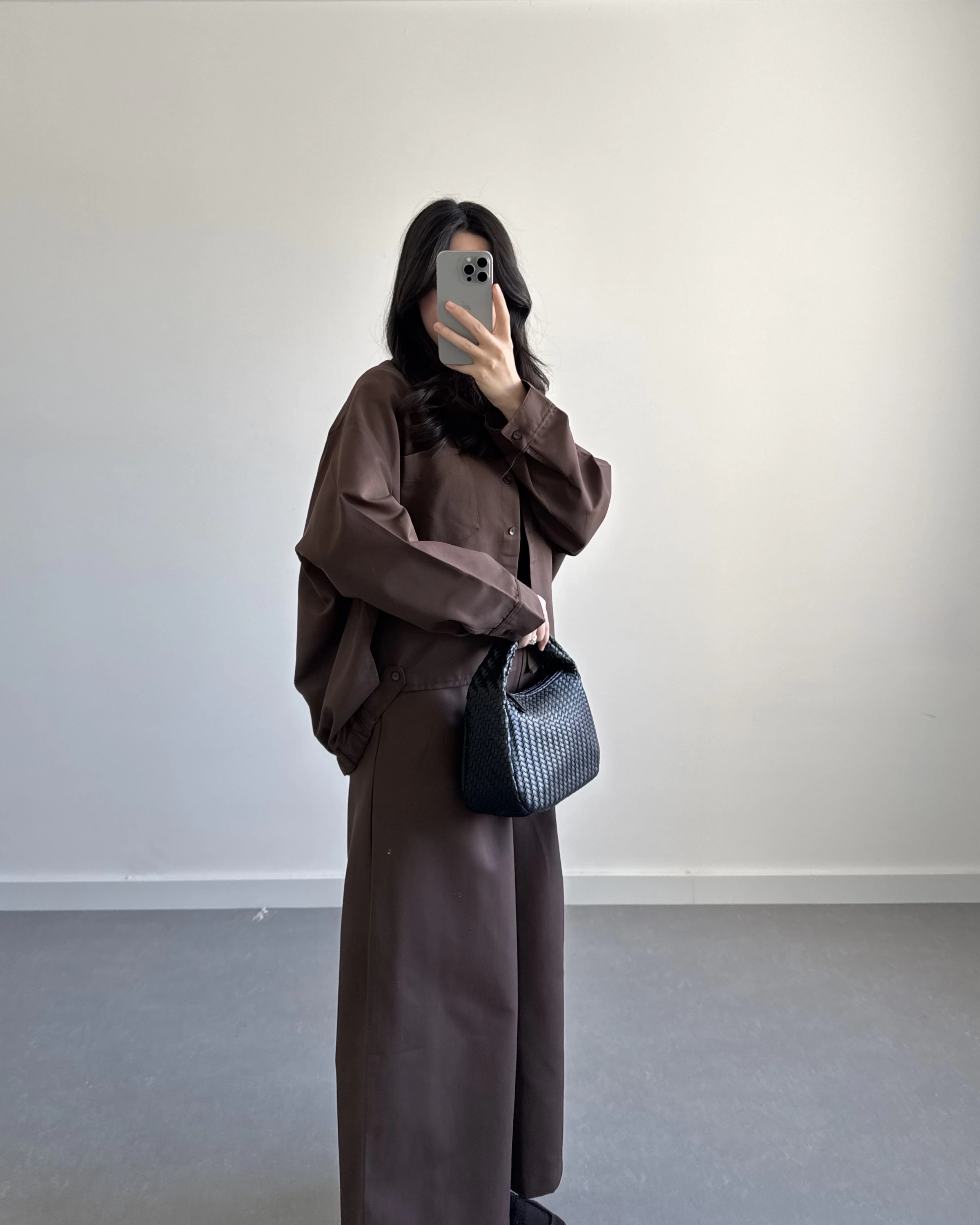 KAHVE GENİŞ PAÇA OVERSİZE TAKIM