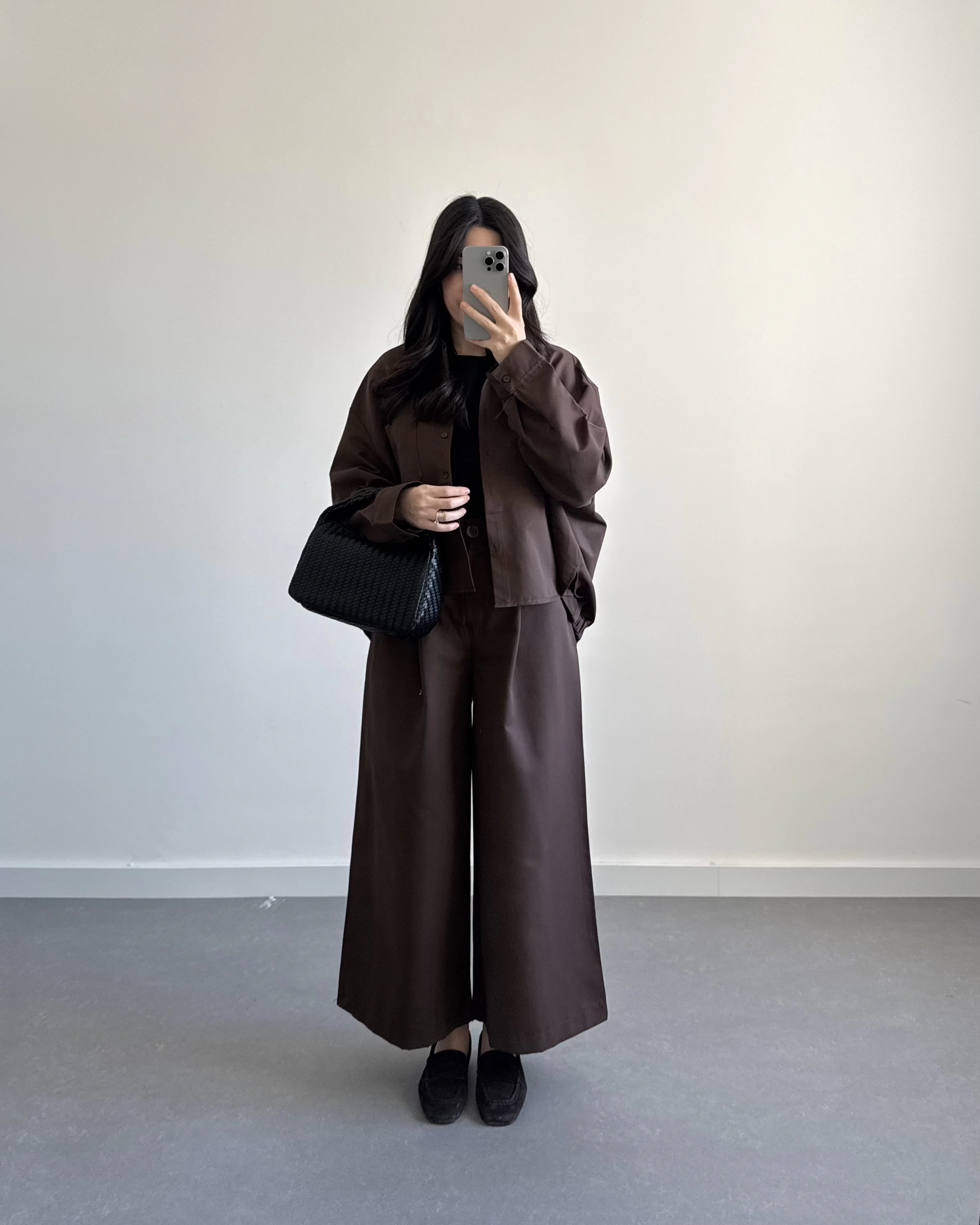 KAHVE GENİŞ PAÇA OVERSİZE TAKIM