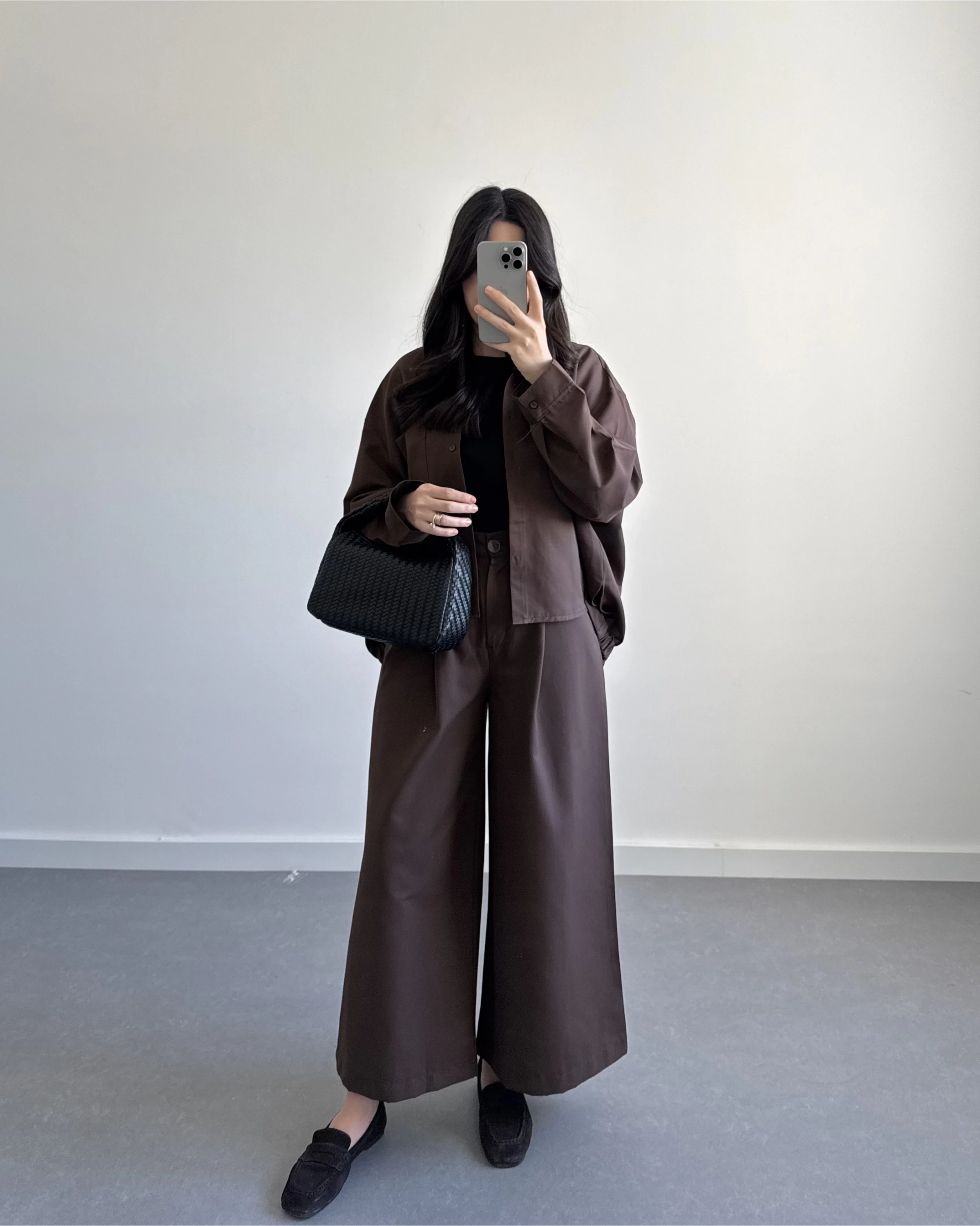 KAHVE GENİŞ PAÇA OVERSİZE TAKIM