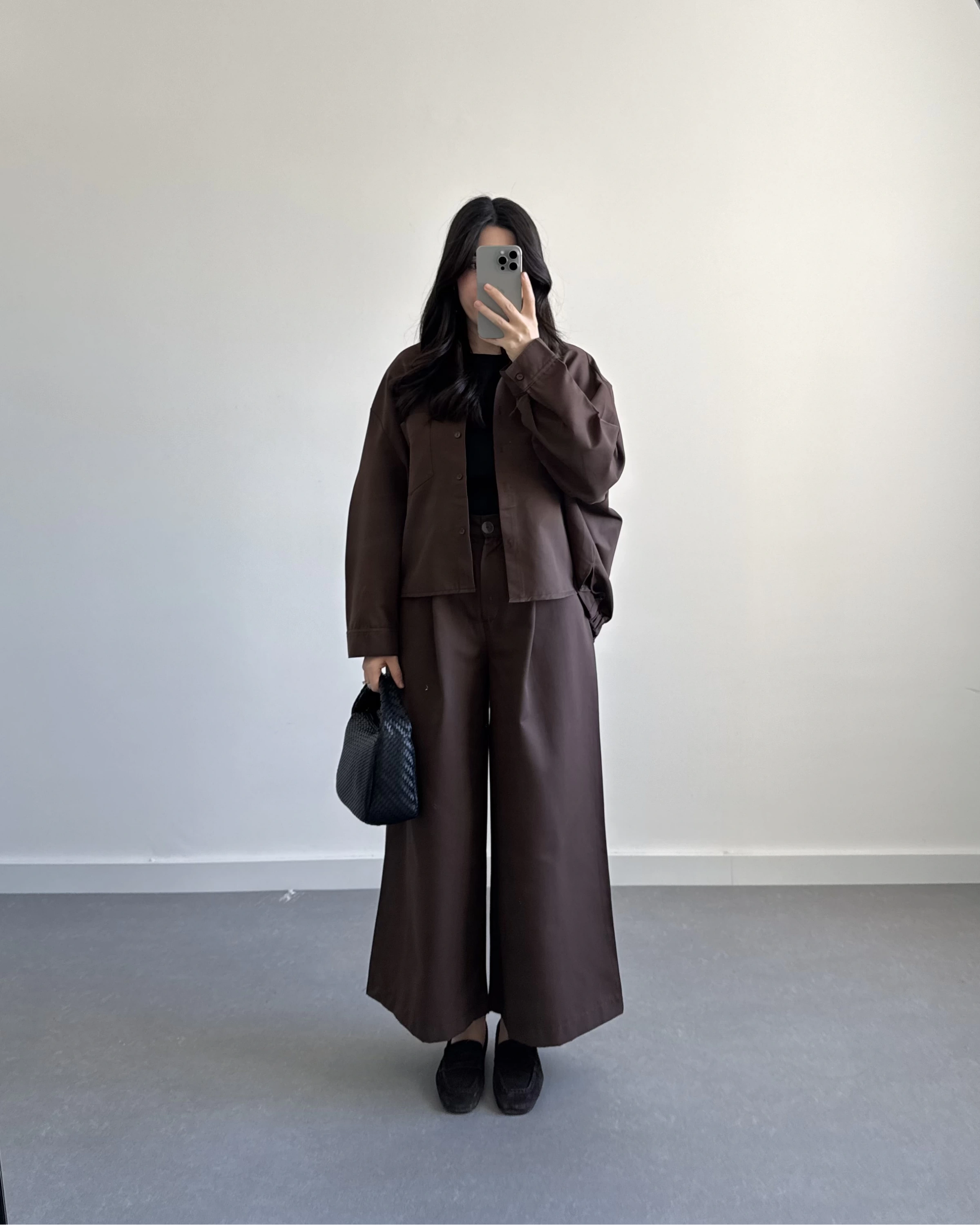 KAHVE GENİŞ PAÇA OVERSİZE TAKIM