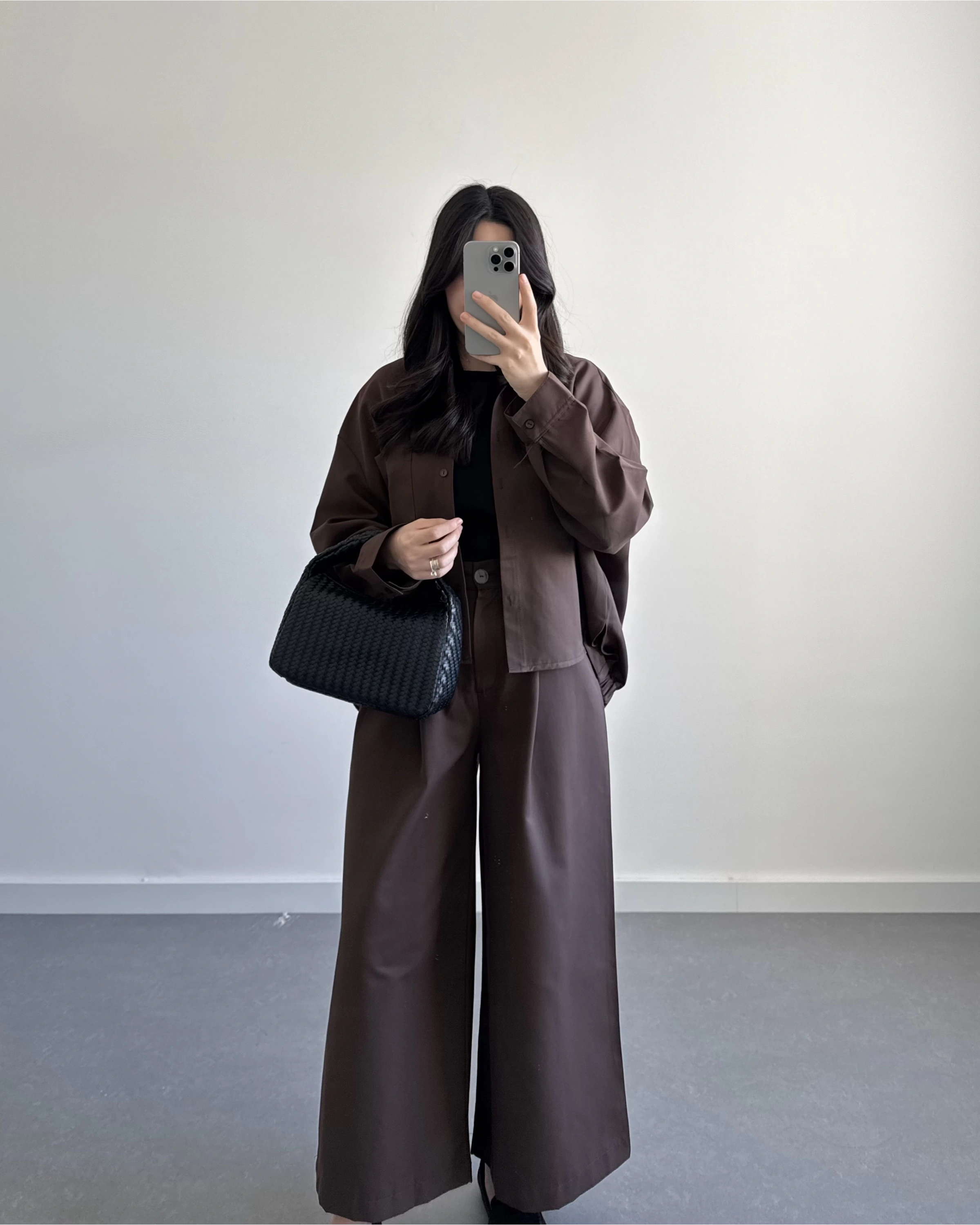 KAHVE GENİŞ PAÇA OVERSİZE TAKIM