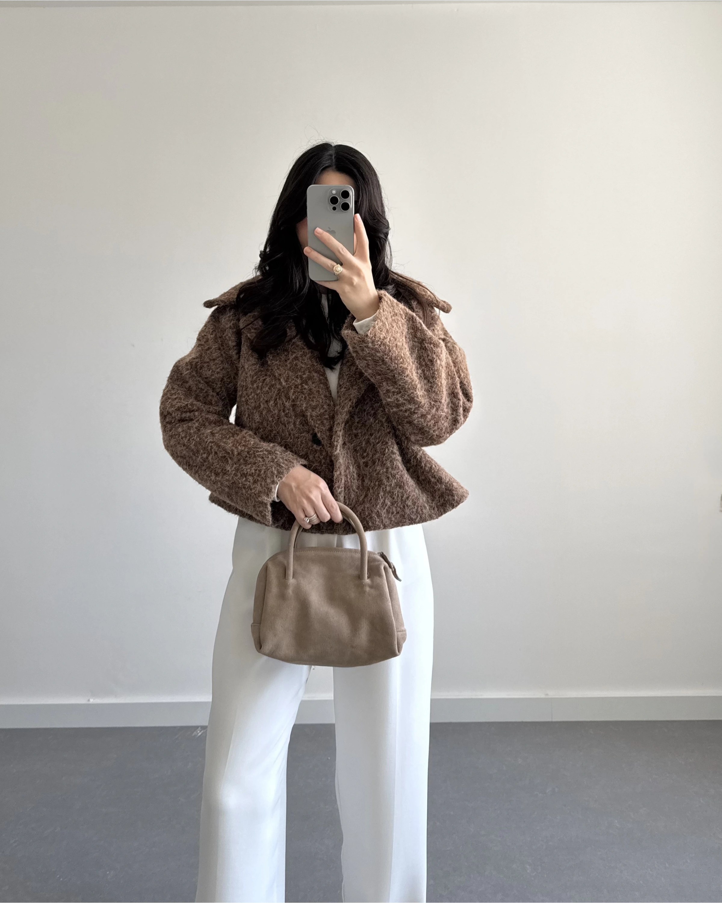 KAHVE KAŞE SAKALLI CEKET