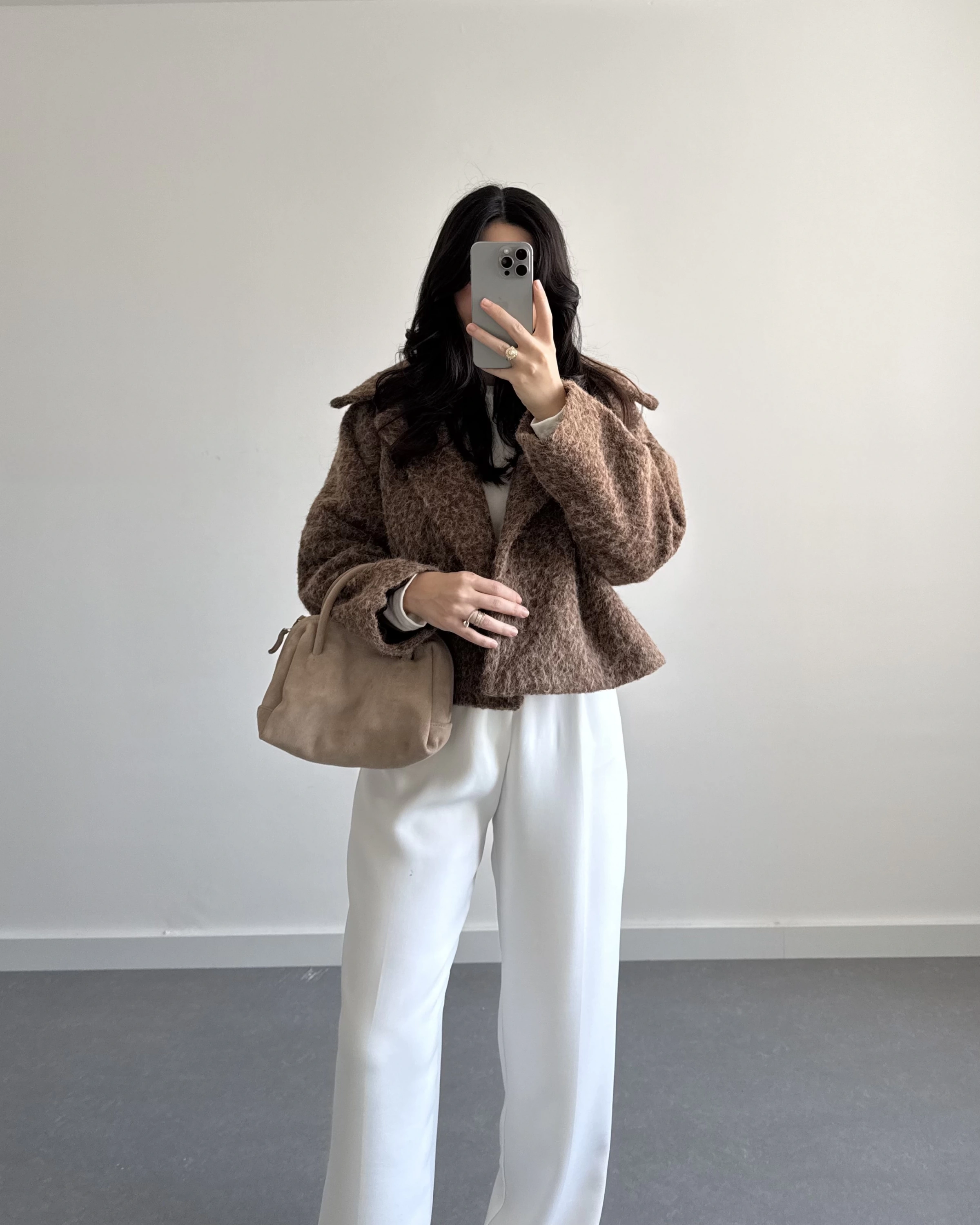 KAHVE KAŞE SAKALLI CEKET