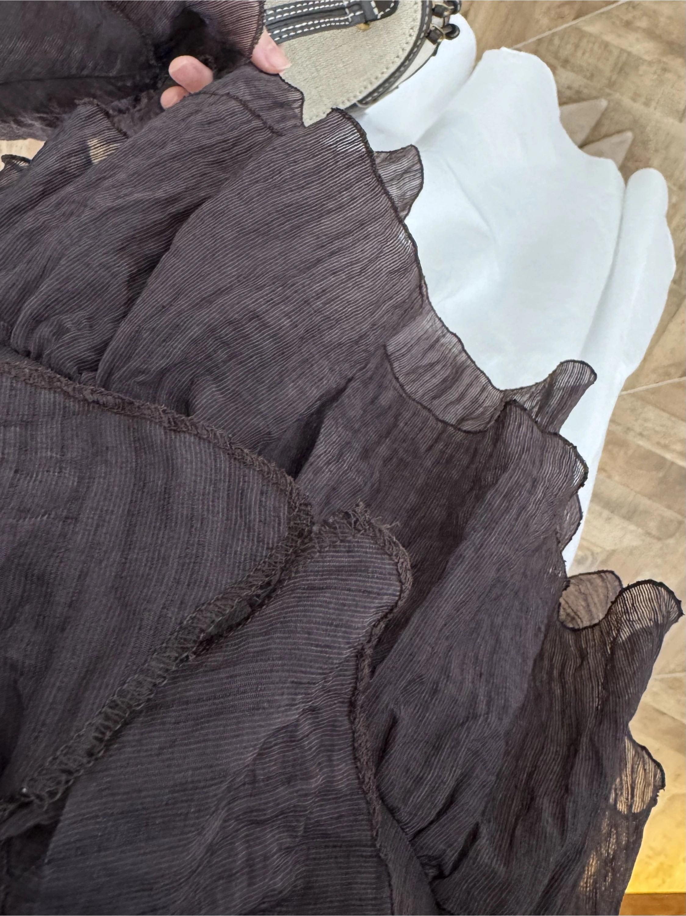 KAHVE KAT KAT DETAY BLUZ-1060