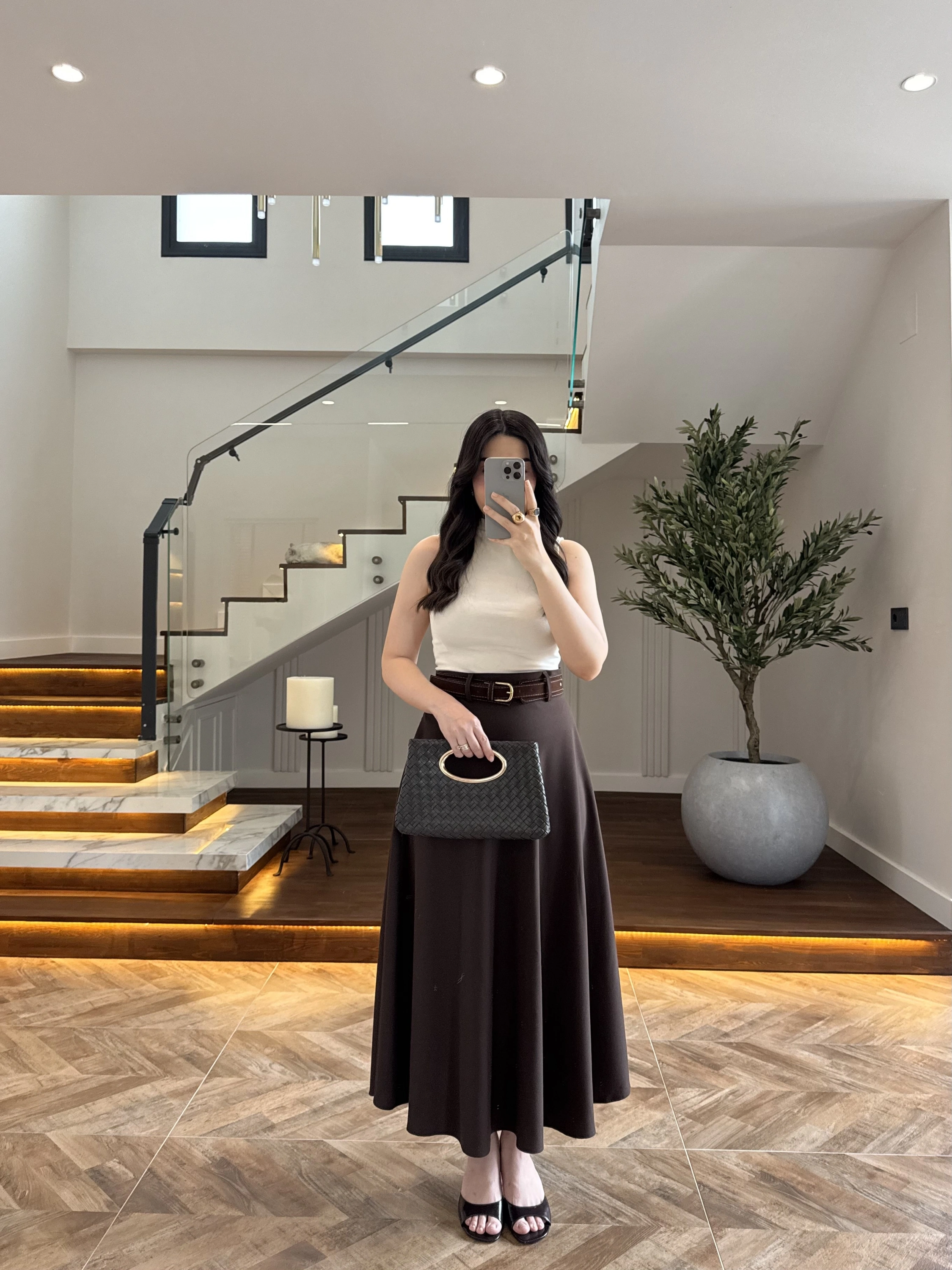 KAHVE KEMER DETAYLI ETEK - 580547