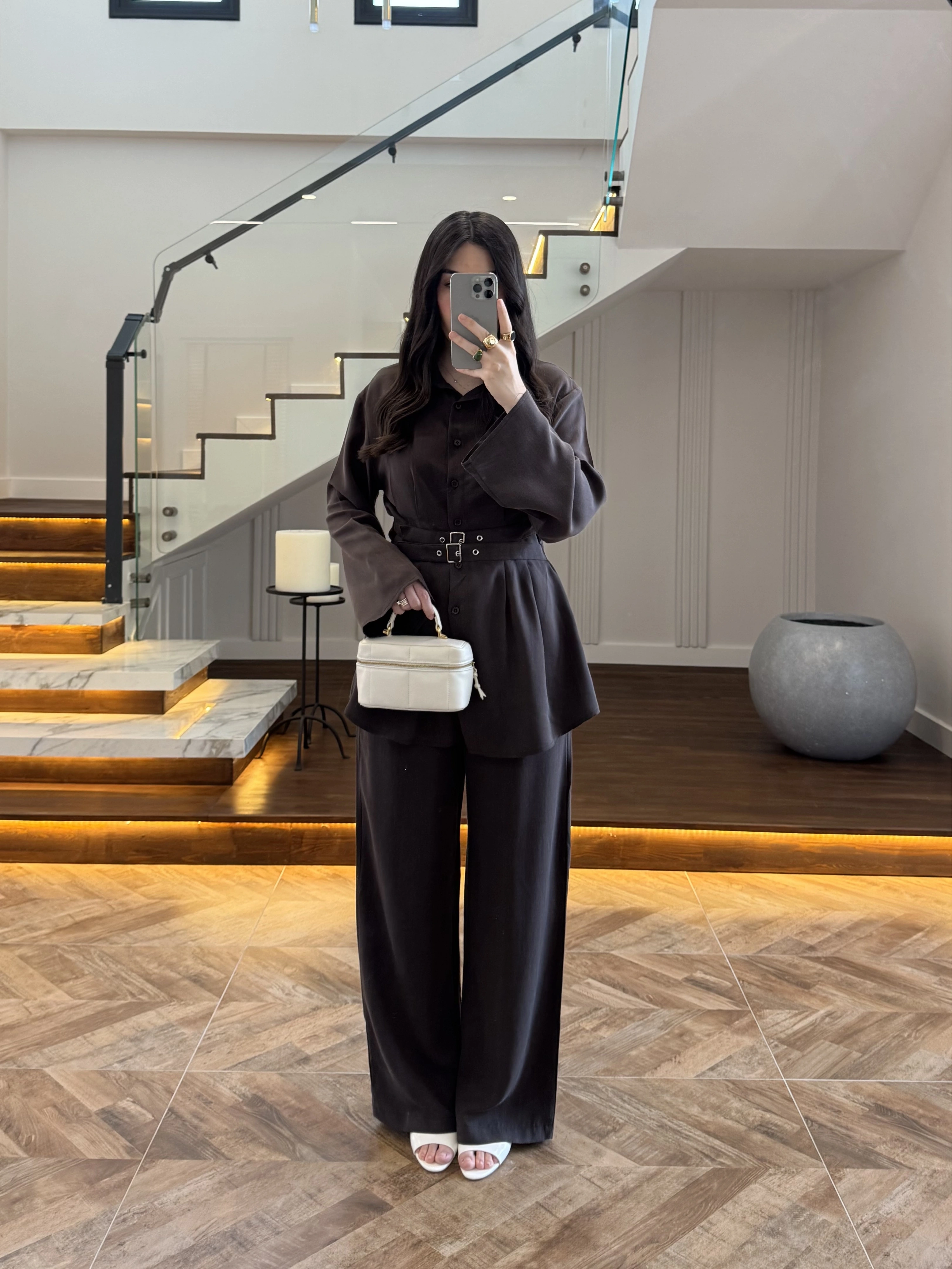 KAHVE KEMERLİ PİLELİ TAKIM -8937
