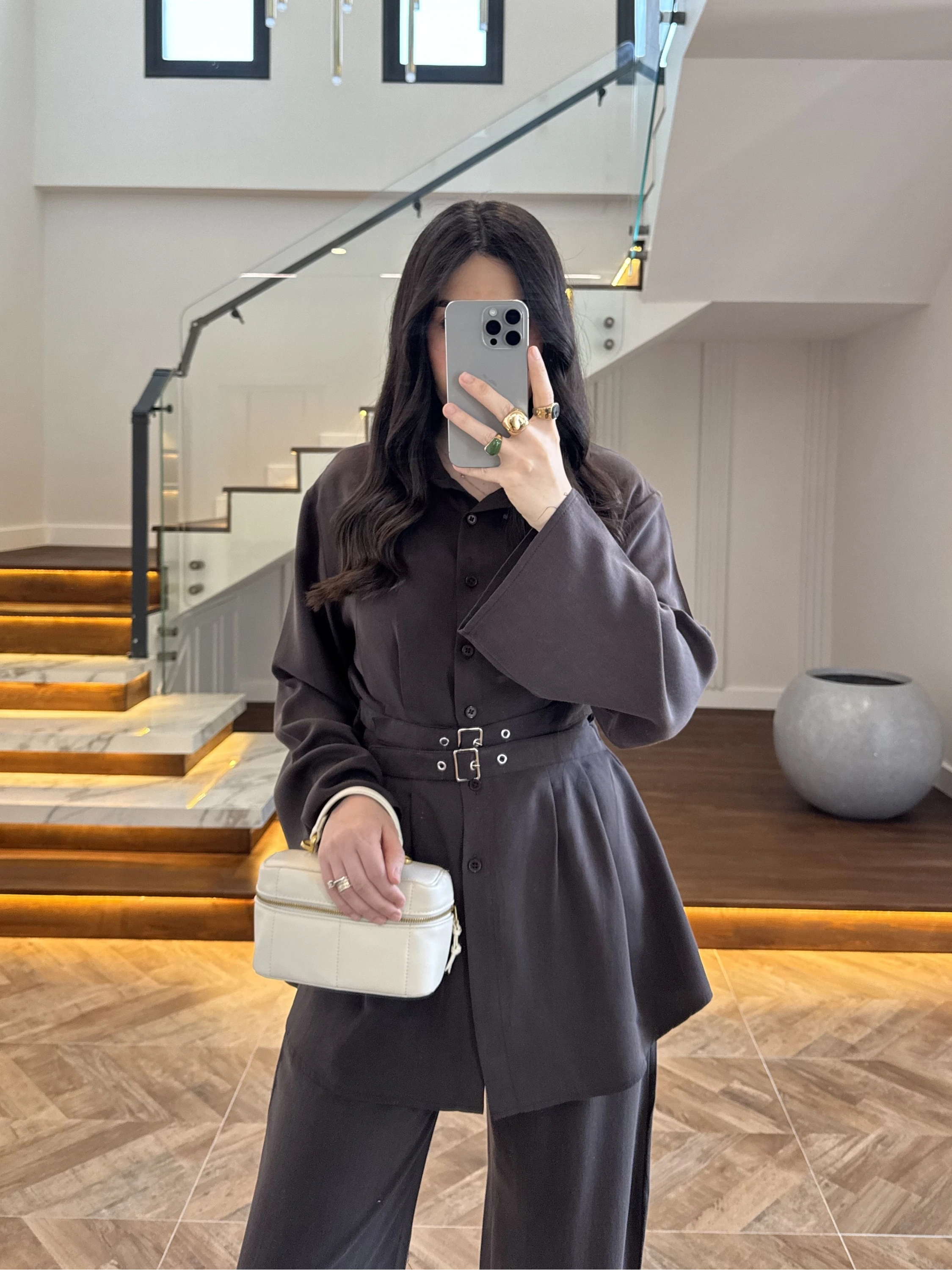 KAHVE KEMERLİ PİLELİ TAKIM -8937