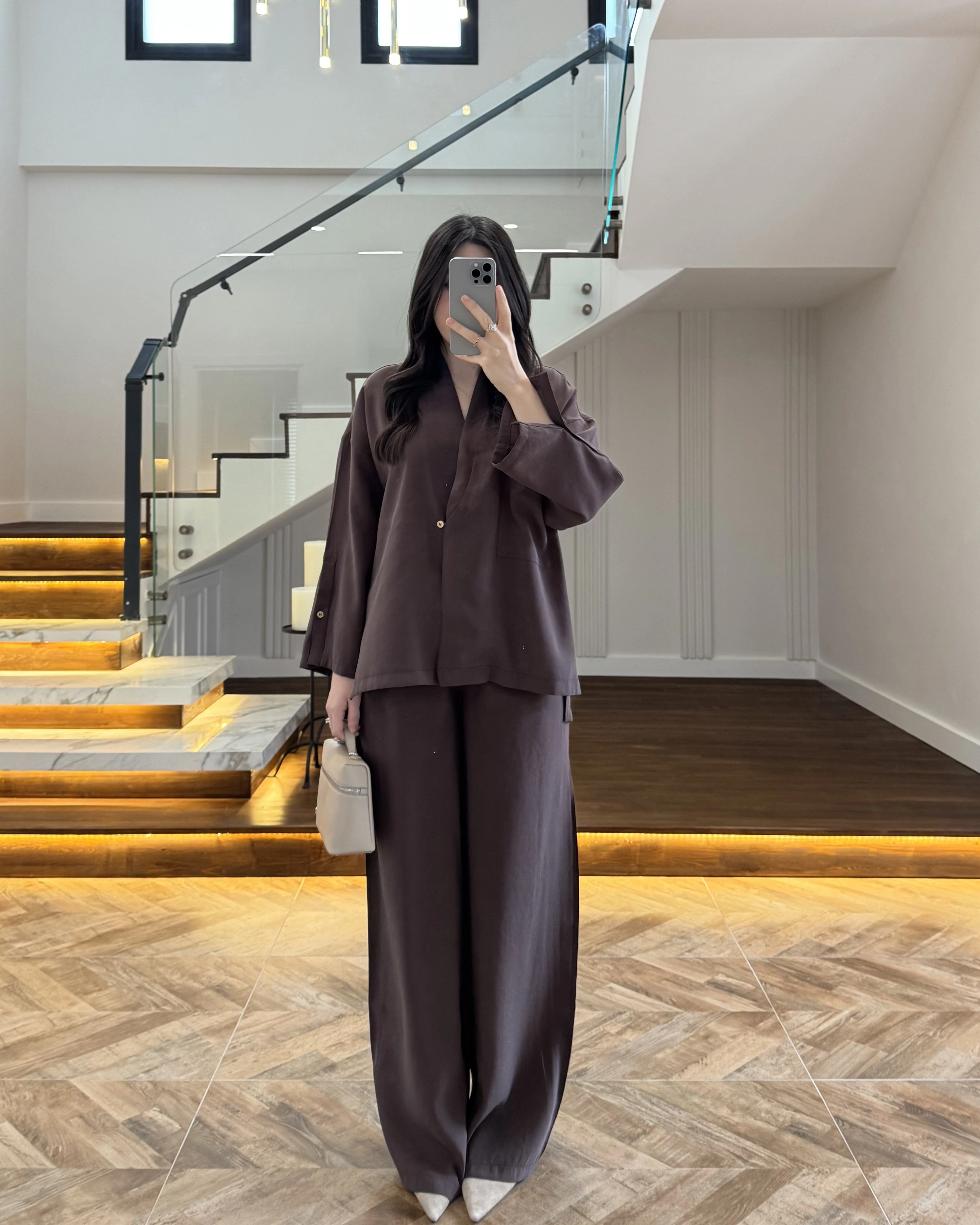 KAHVE KİMONO TENSEL TAKIM -51260