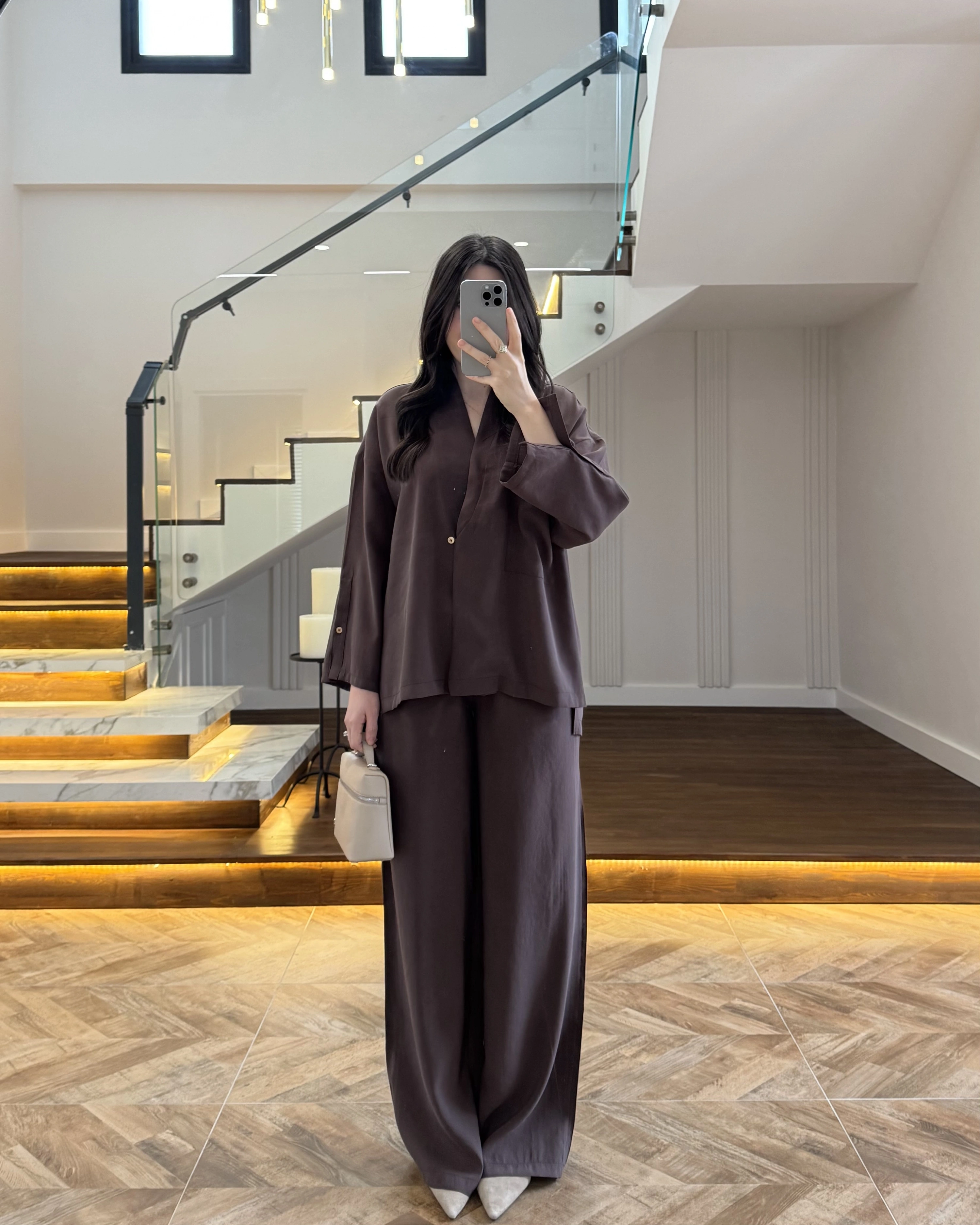 KAHVE KİMONO TENSEL TAKIM -51260